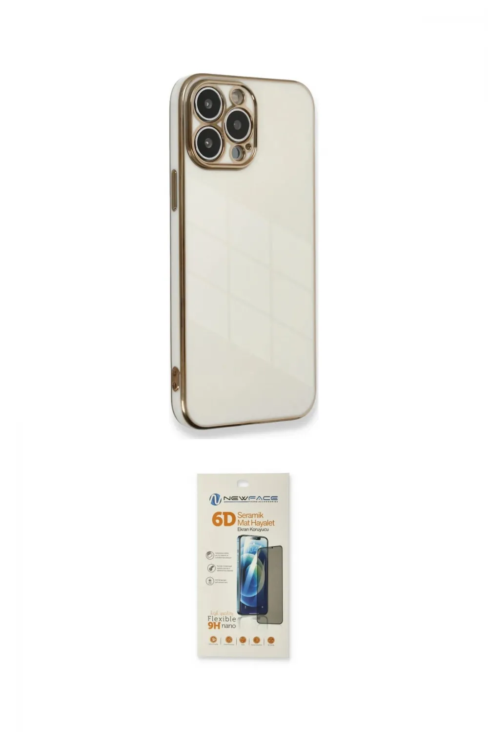 ieg™ iPhone 13 Pro Max Kılıf Yankı Serisi - Siyah 6D Mat Seramik Hayalet Nano Ekran Koruyucu