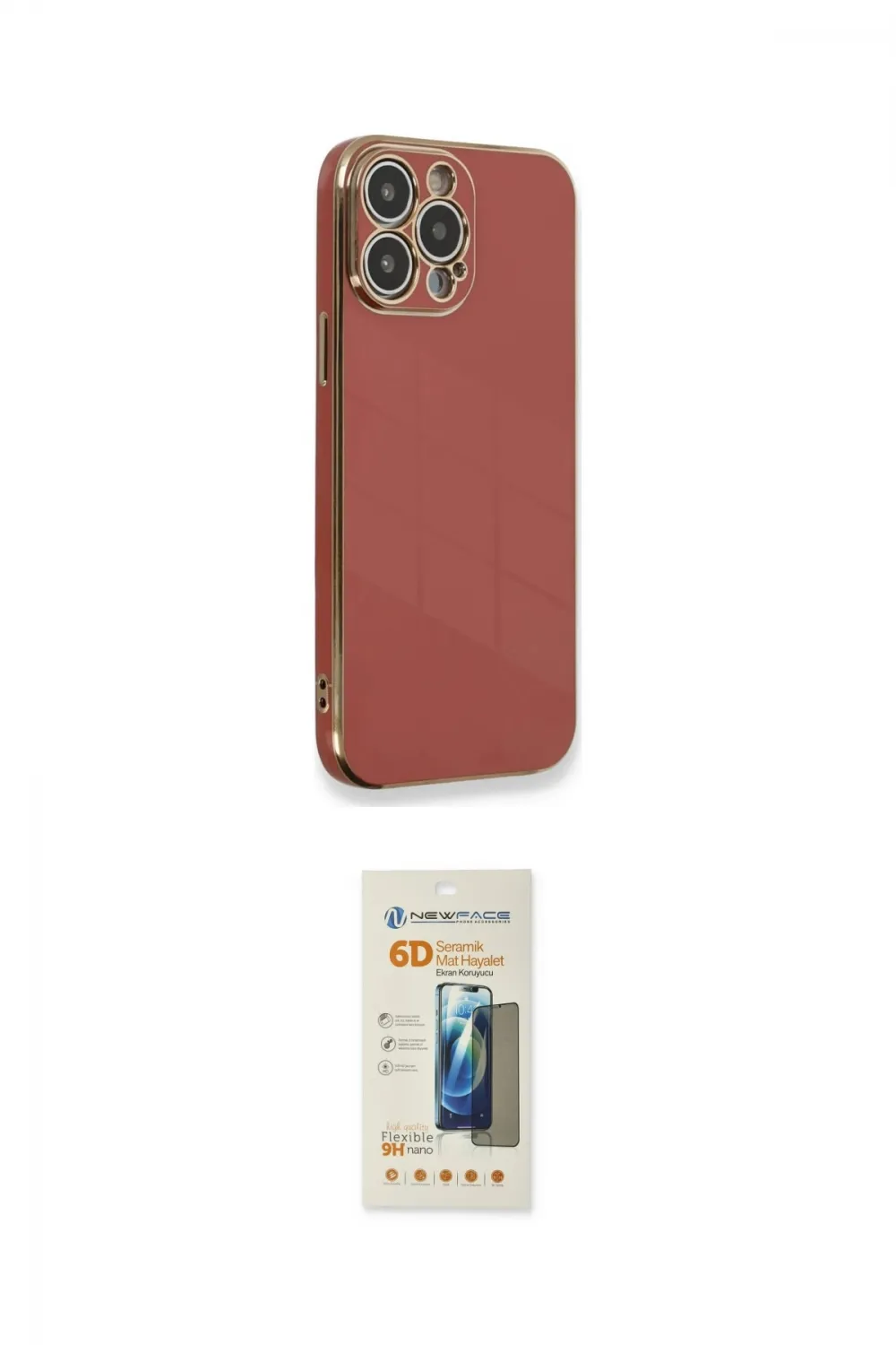ieg™ iPhone 13 Pro Max Kılıf Yankı Serisi - Siyah 6D Mat Seramik Hayalet Nano Ekran Koruyucu