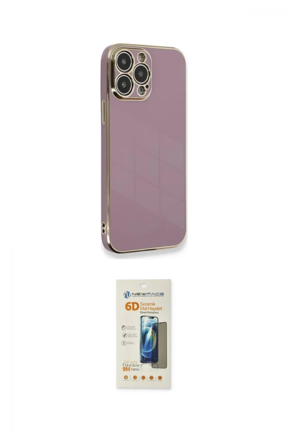 ieg™ iPhone 13 Pro Max Kılıf Yankı Serisi - Siyah 6D Mat Seramik Hayalet Nano Ekran Koruyucu