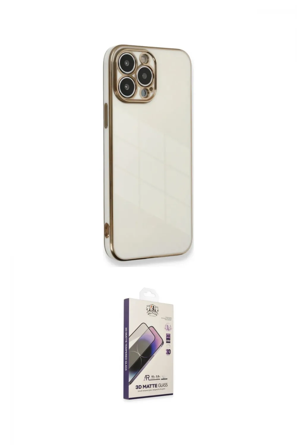 ieg™ iPhone 13 Pro Max Kılıf Yankı Serisi - Siyah Bilvis 3D Mat Cam Ekran Koruyucu