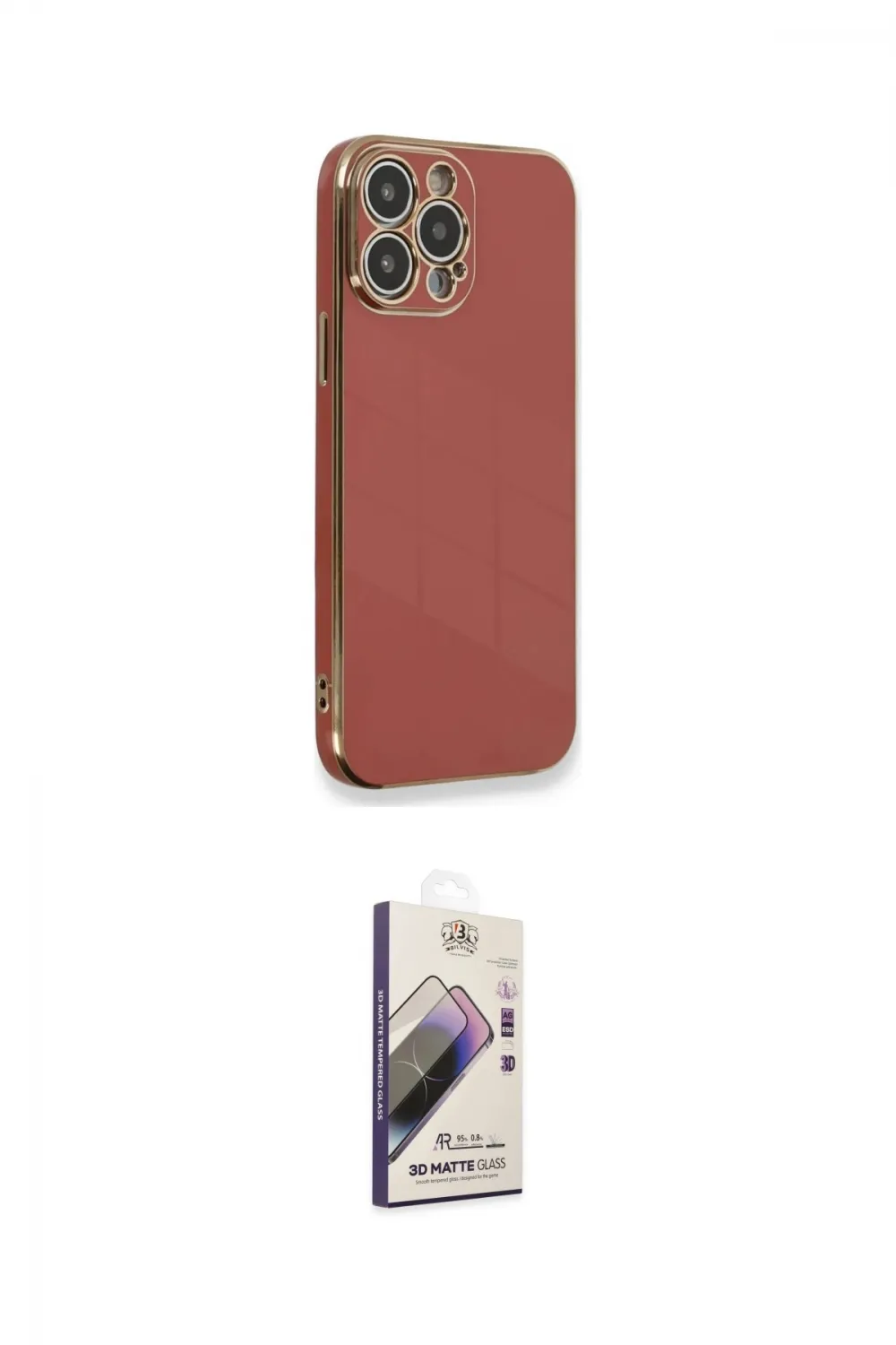 ieg™ iPhone 13 Pro Max Kılıf Yankı Serisi - Siyah Bilvis 3D Mat Cam Ekran Koruyucu