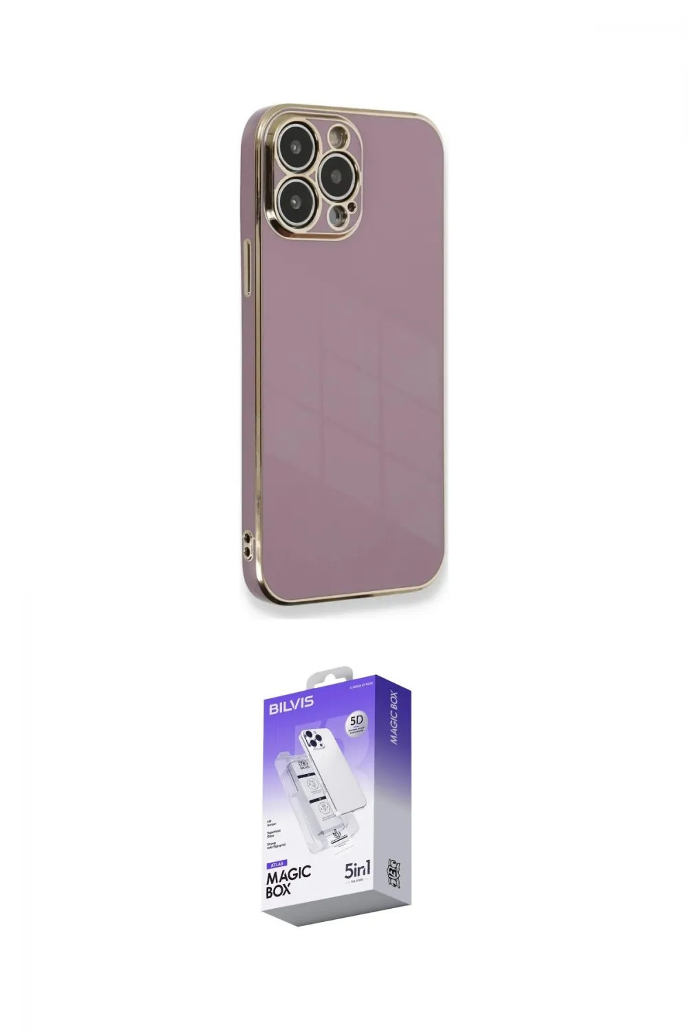ieg™ iPhone 13 Pro Max Kılıf Yankı Serisi - Siyah Bilvis 5in1 3D Magic Cam Ekran Koruyucu