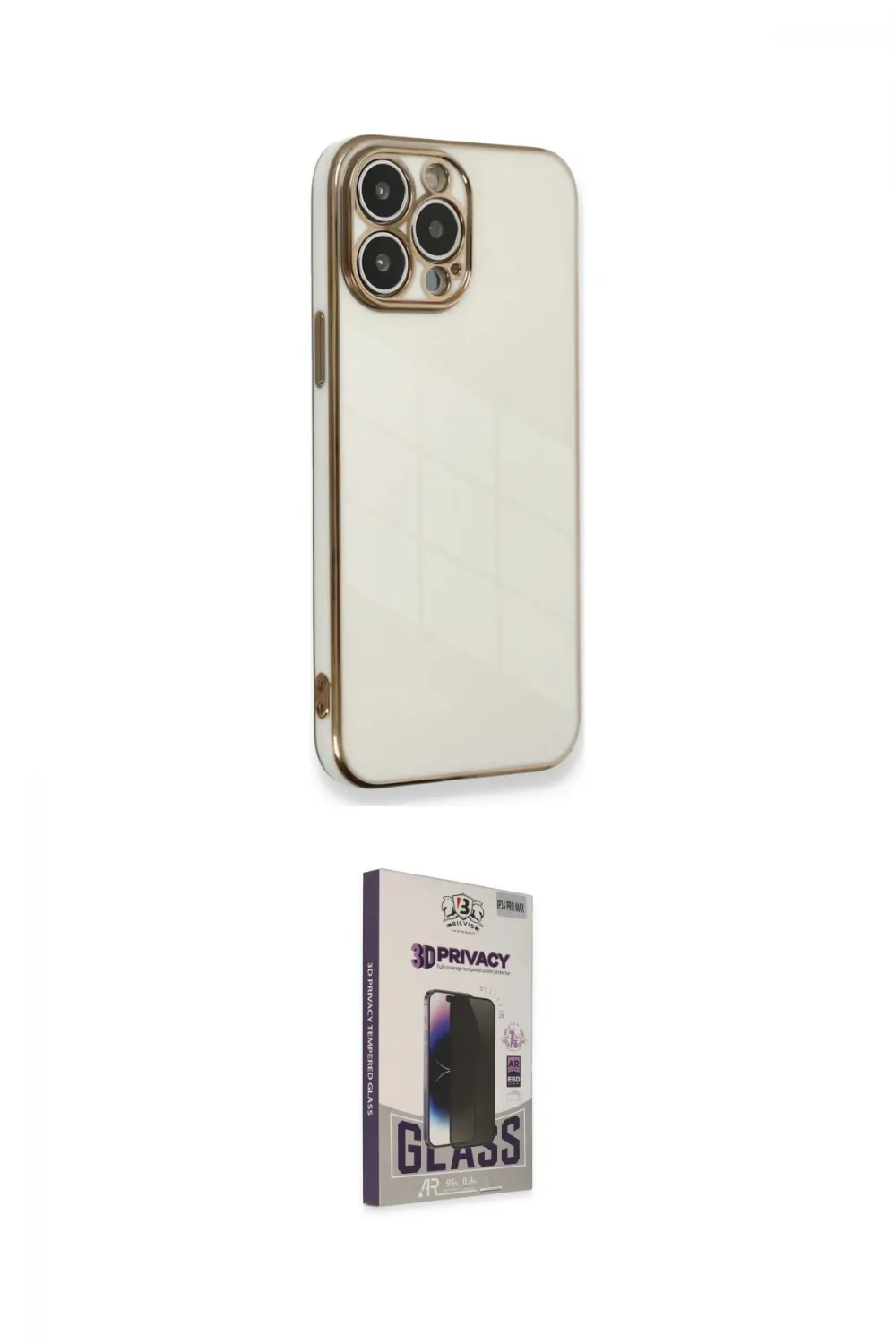 ieg™ iPhone 13 Pro Max Kılıf Yankı Serisi - Siyah Bilvis Hayalet Cam Ekran Koruyucu