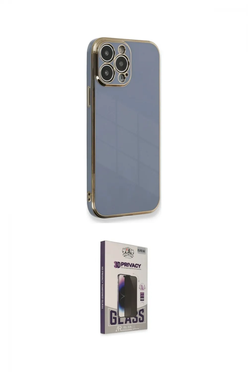 ieg™ iPhone 13 Pro Max Kılıf Yankı Serisi - Siyah Bilvis Hayalet Cam Ekran Koruyucu