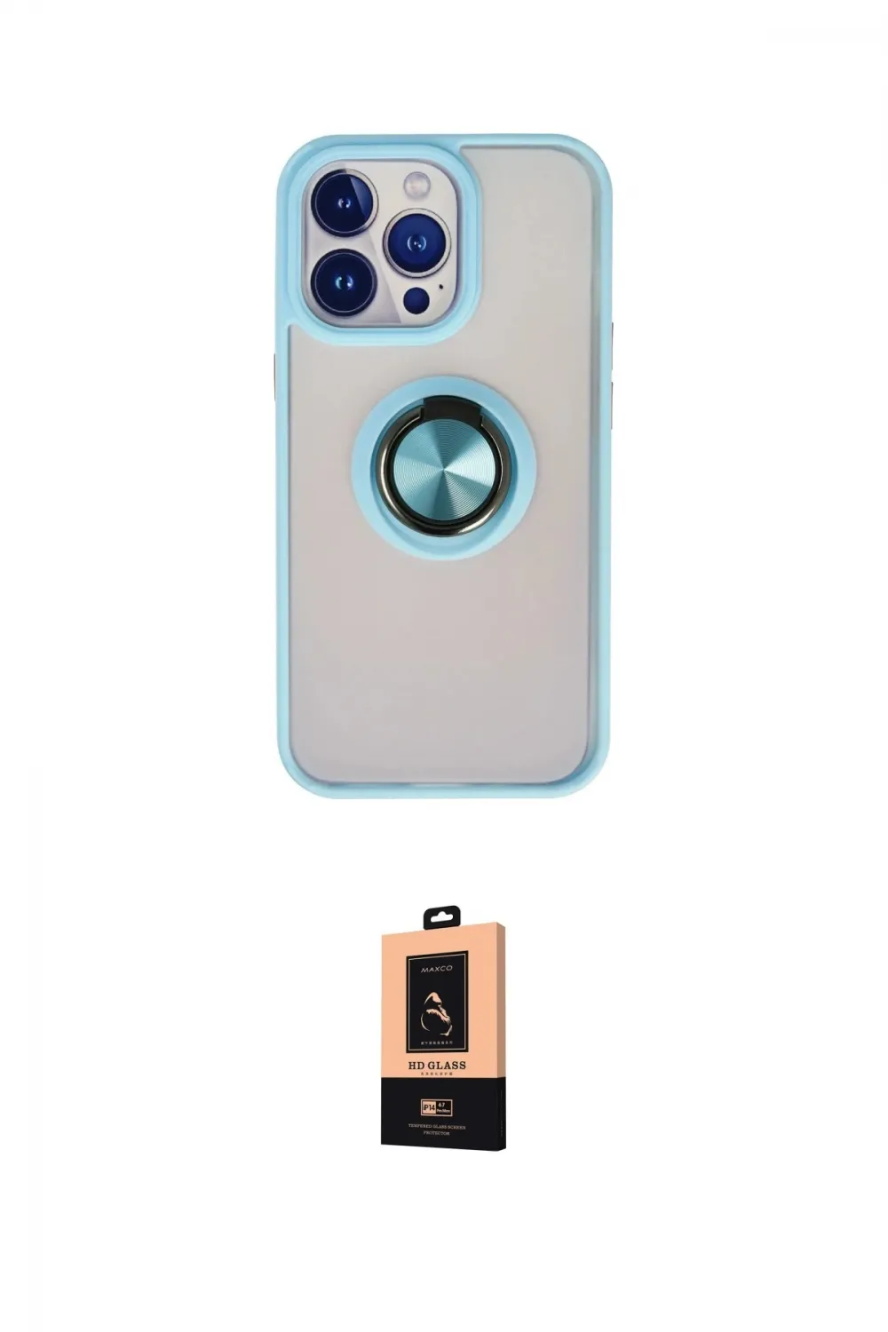 ieg™ iPhone 13 Pro Max Kılıf Yörünge Çizgi - Şeffaf Maxco Cam Ekran Koruyucu