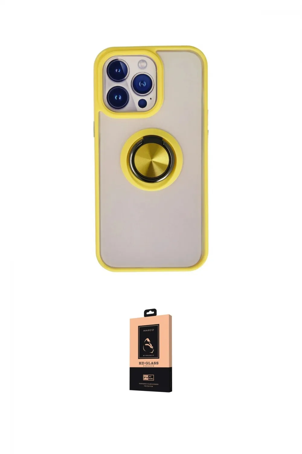 ieg™ iPhone 13 Pro Max Kılıf Yörünge Çizgi - Şeffaf Maxco Cam Ekran Koruyucu