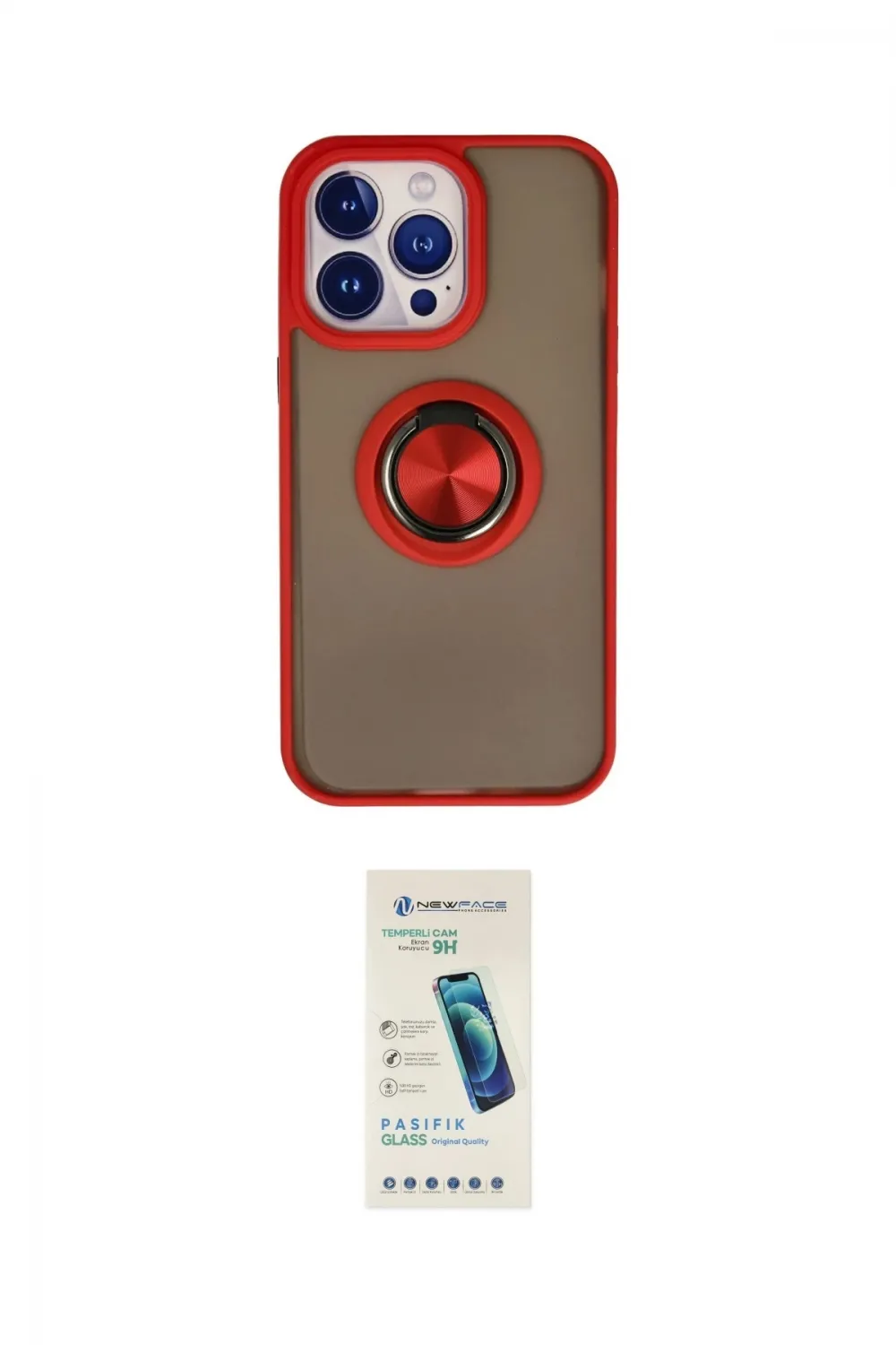 ieg™ iPhone 13 Pro Max Kılıf Yörünge Çizgi - Şeffaf Pasifik Cam Ekran Koruyucu