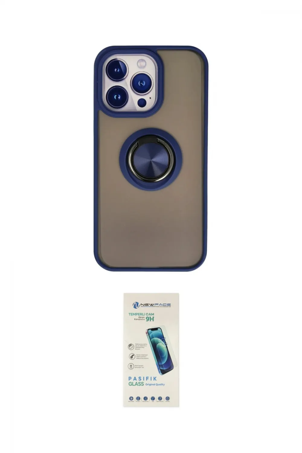 ieg™ iPhone 13 Pro Max Kılıf Yörünge Çizgi - Şeffaf Pasifik Cam Ekran Koruyucu