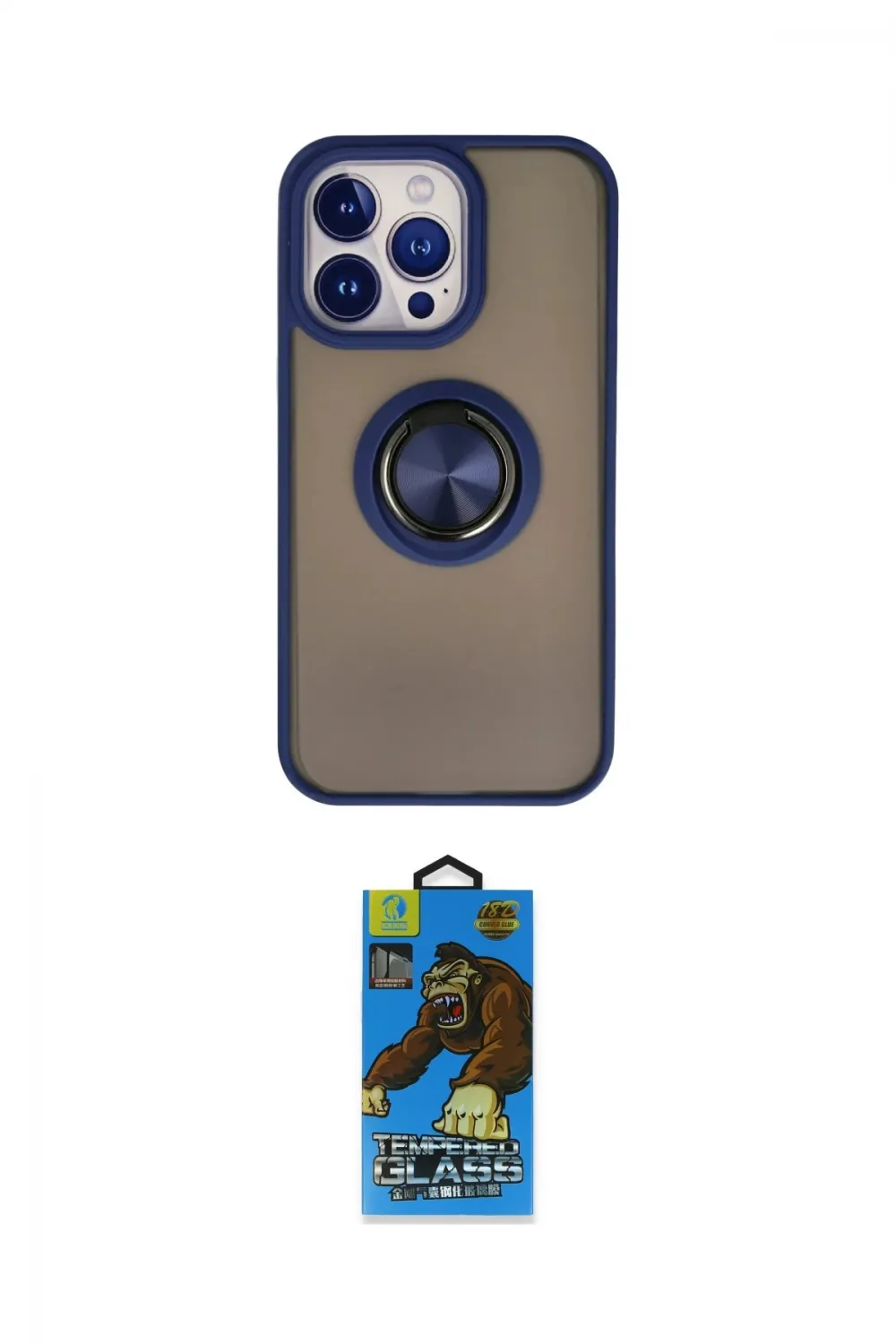 ieg™ iPhone 13 Pro Max Kılıf Yörünge Çizgi - Siyah 18D Cam Ekran Koruyucu