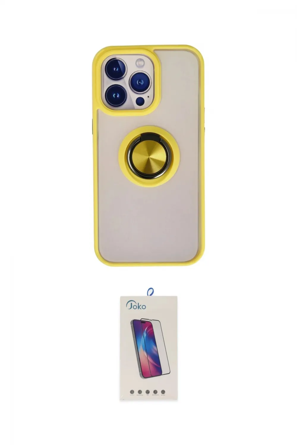 ieg™ iPhone 13 Pro Max Kılıf Yörünge Çizgi - Siyah Joko 5D Cam