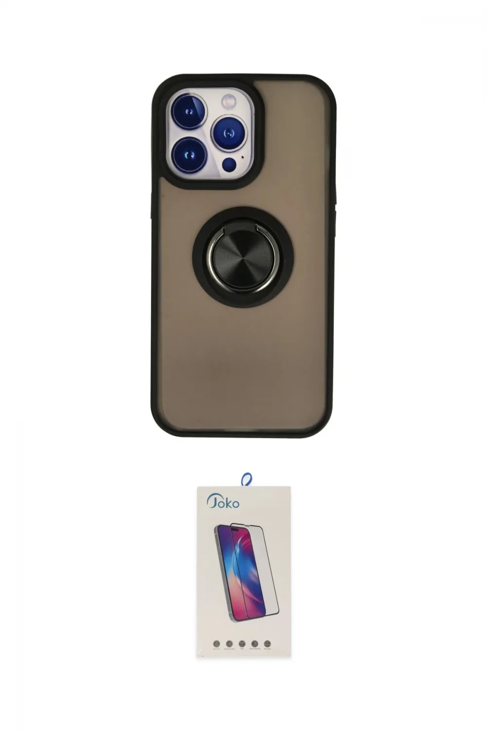 ieg™ iPhone 13 Pro Max Kılıf Yörünge Çizgi - Siyah Joko 5D Cam