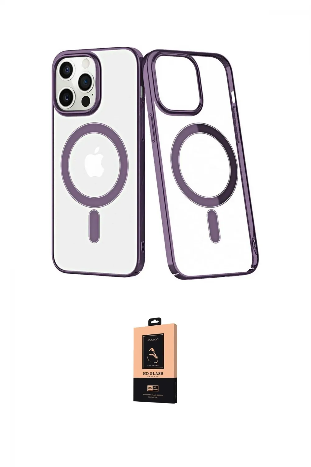 ieg™ iPhone 13 Pro Max Kılıf Yörünge Minimal - Şeffaf Maxco Cam Ekran Koruyucu