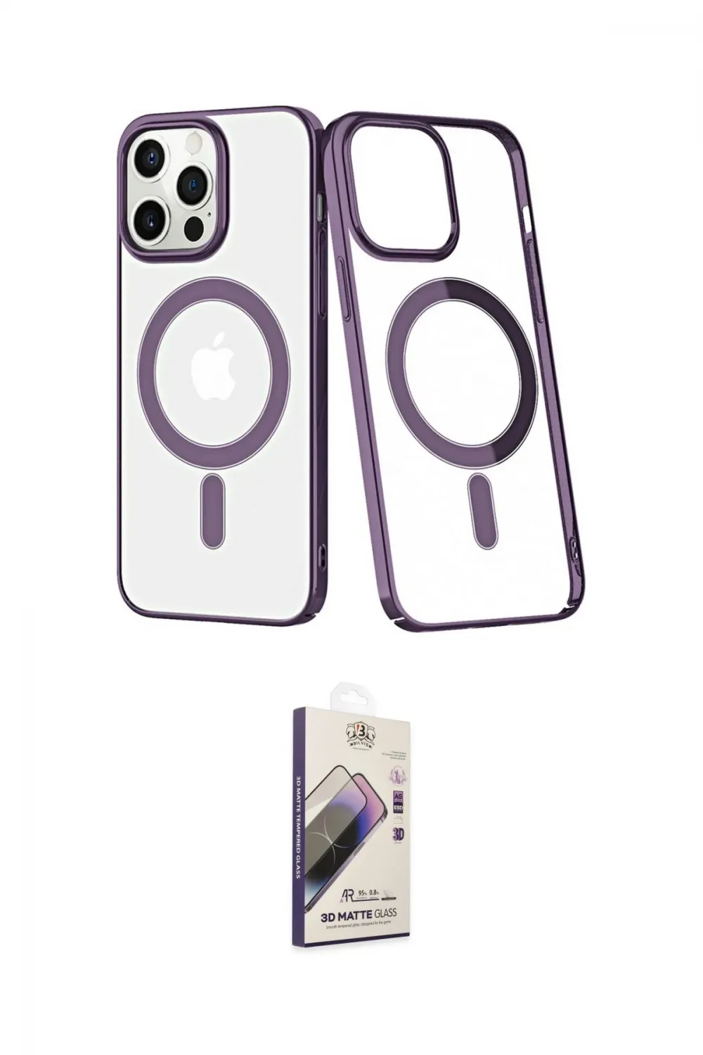 ieg™ iPhone 13 Pro Max Kılıf Yörünge Minimal - Siyah Bilvis 3D Mat Cam Ekran Koruyucu