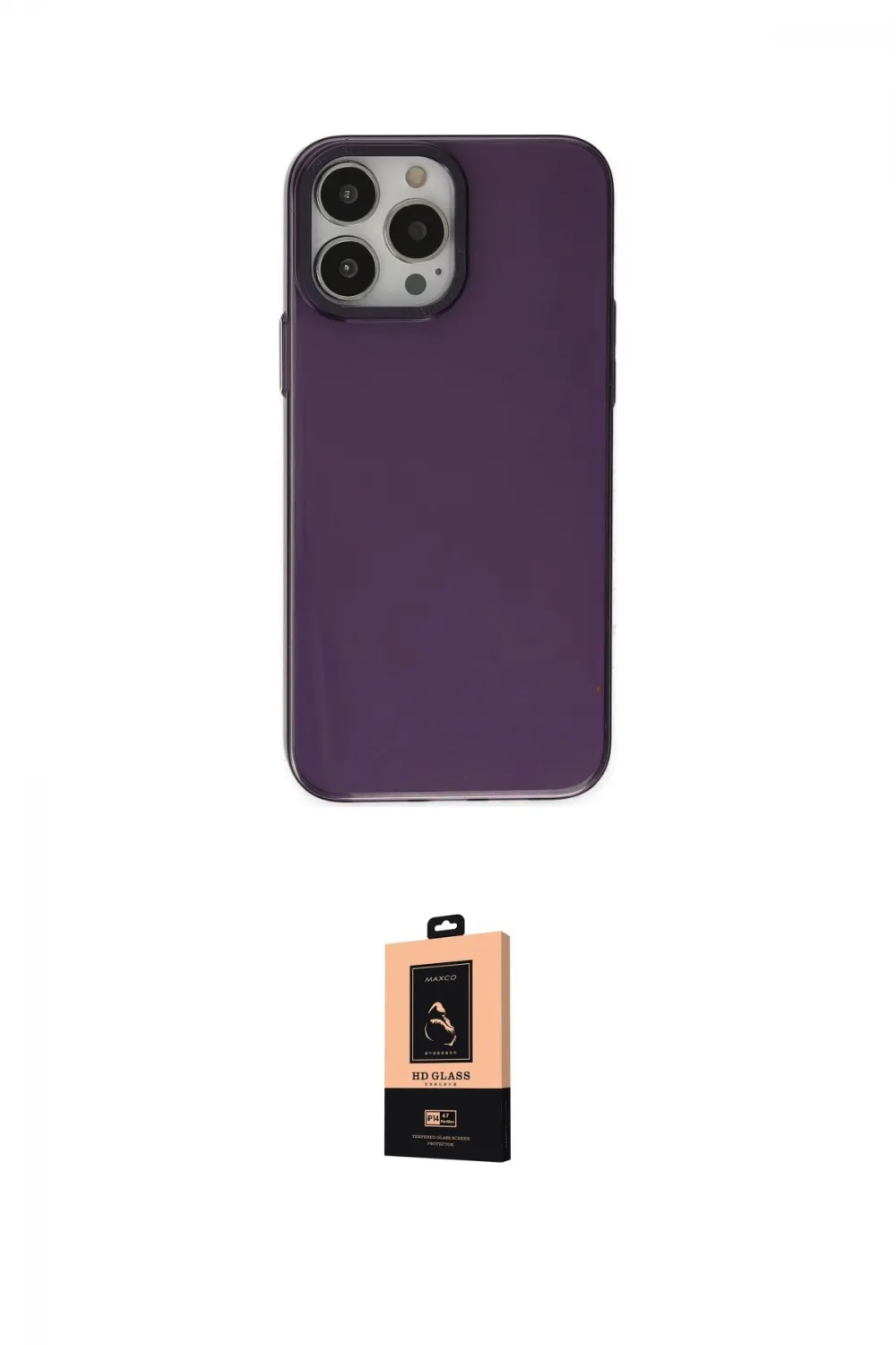 ieg™ iPhone 13 Pro Max Kılıf Zirve Doku Koleksiyonu - Şeffaf Maxco Cam Ekran Koruyucu