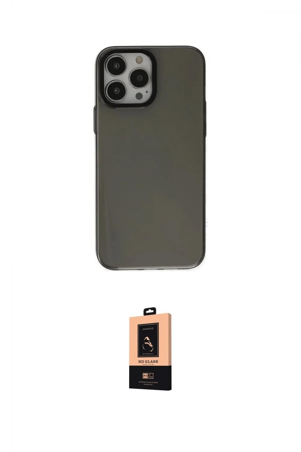 ieg™ iPhone 13 Pro Max Kılıf Zirve Doku Koleksiyonu - Şeffaf Maxco Cam Ekran Koruyucu