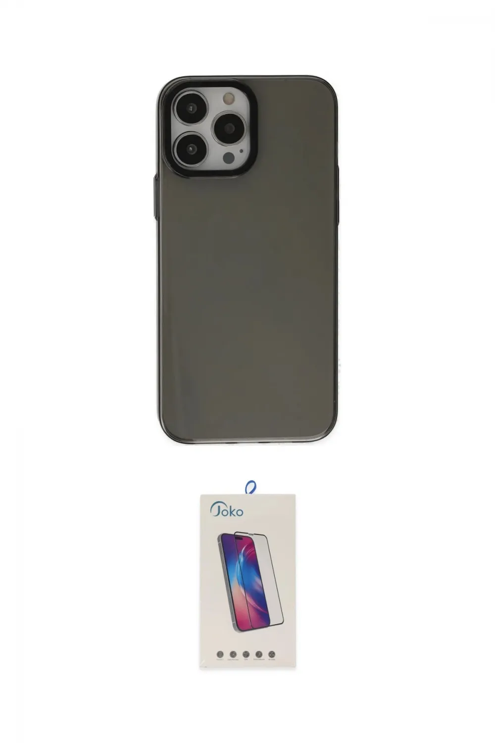 ieg™ iPhone 13 Pro Max Kılıf Zirve Doku Koleksiyonu - Siyah Joko 5D Cam