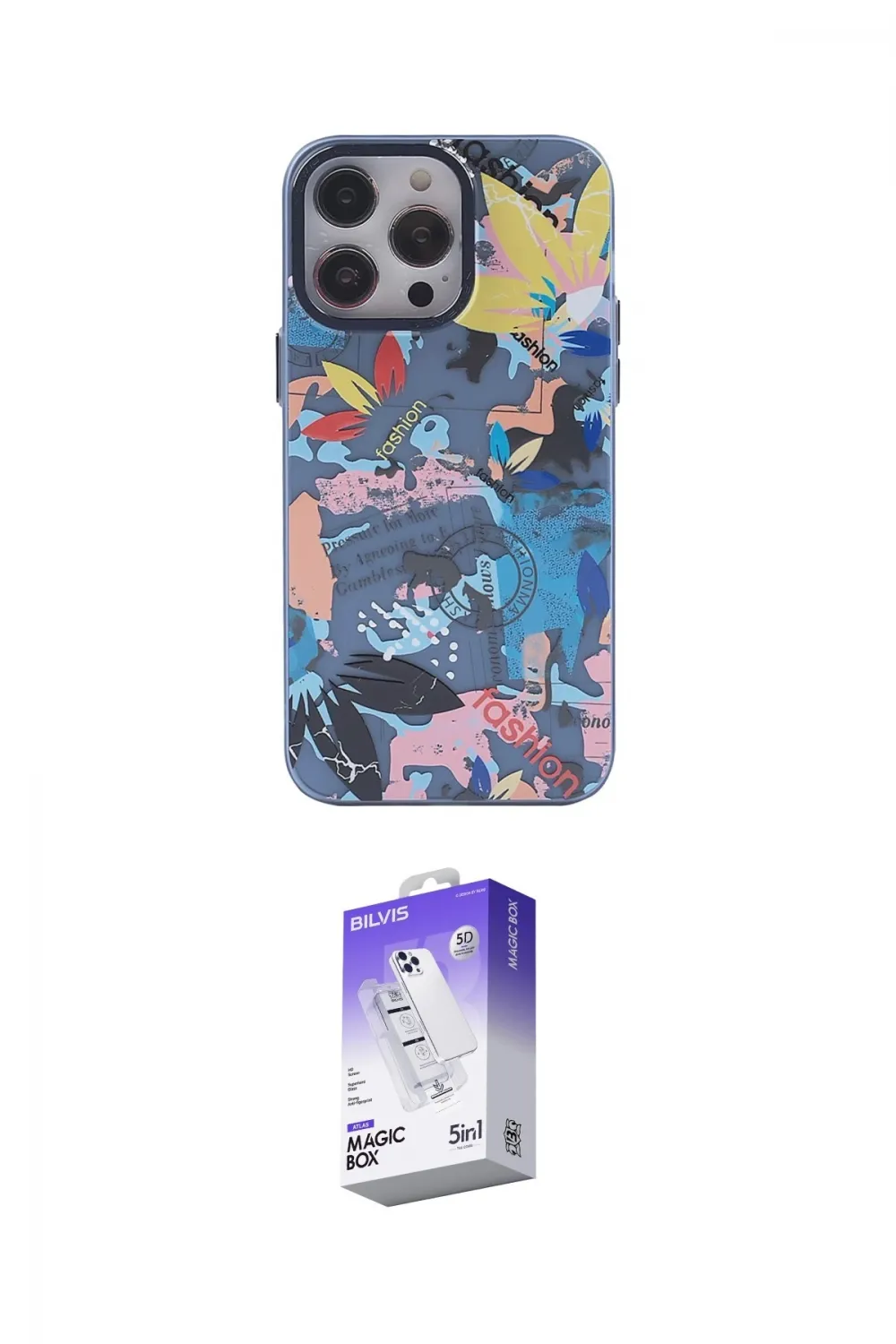 ieg™ iPhone 13 Pro Max Kılıf Zirve Form Özel Seri - Siyah Bilvis 5in1 3D Magic Cam Ekran Koruyucu