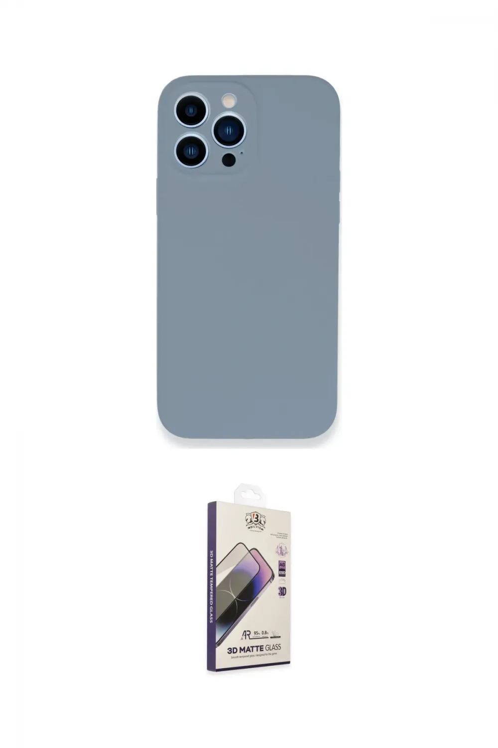 ieg™ iPhone 13 Pro Max Kılıf Zirve Modern Özel Seri - Siyah Bilvis 3D Mat Cam Ekran Koruyucu