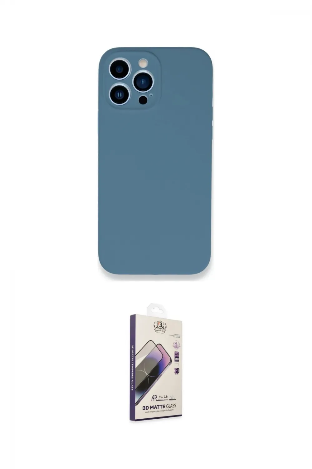 ieg™ iPhone 13 Pro Max Kılıf Zirve Modern Özel Seri - Siyah Bilvis 3D Mat Cam Ekran Koruyucu