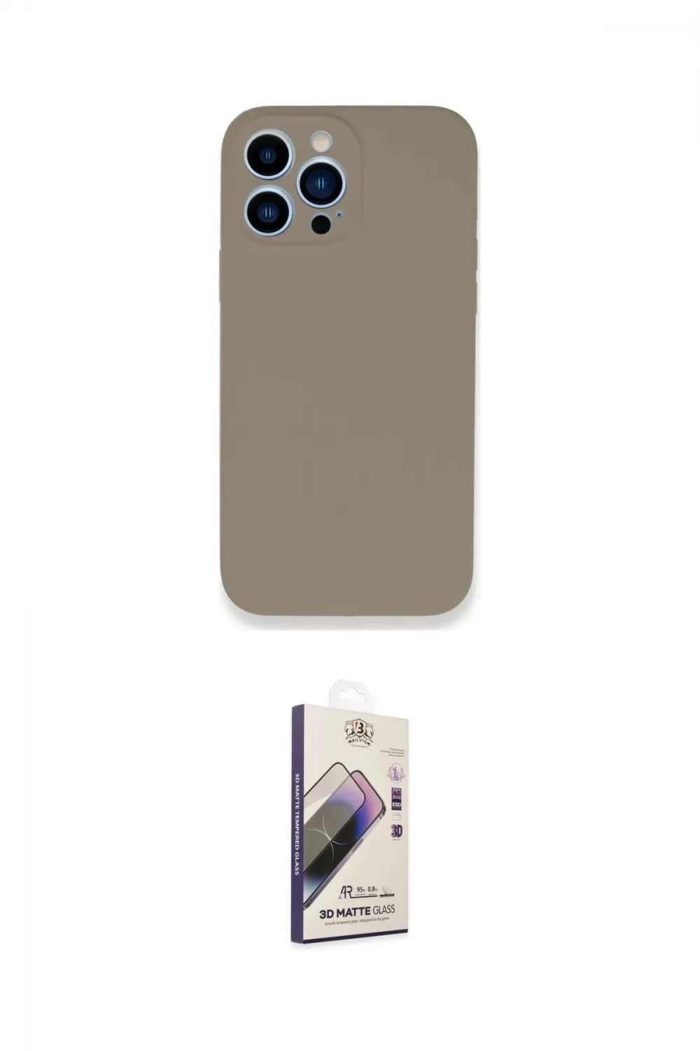 ieg™ iPhone 13 Pro Max Kılıf Zirve Modern Özel Seri - Siyah Bilvis 3D Mat Cam Ekran Koruyucu