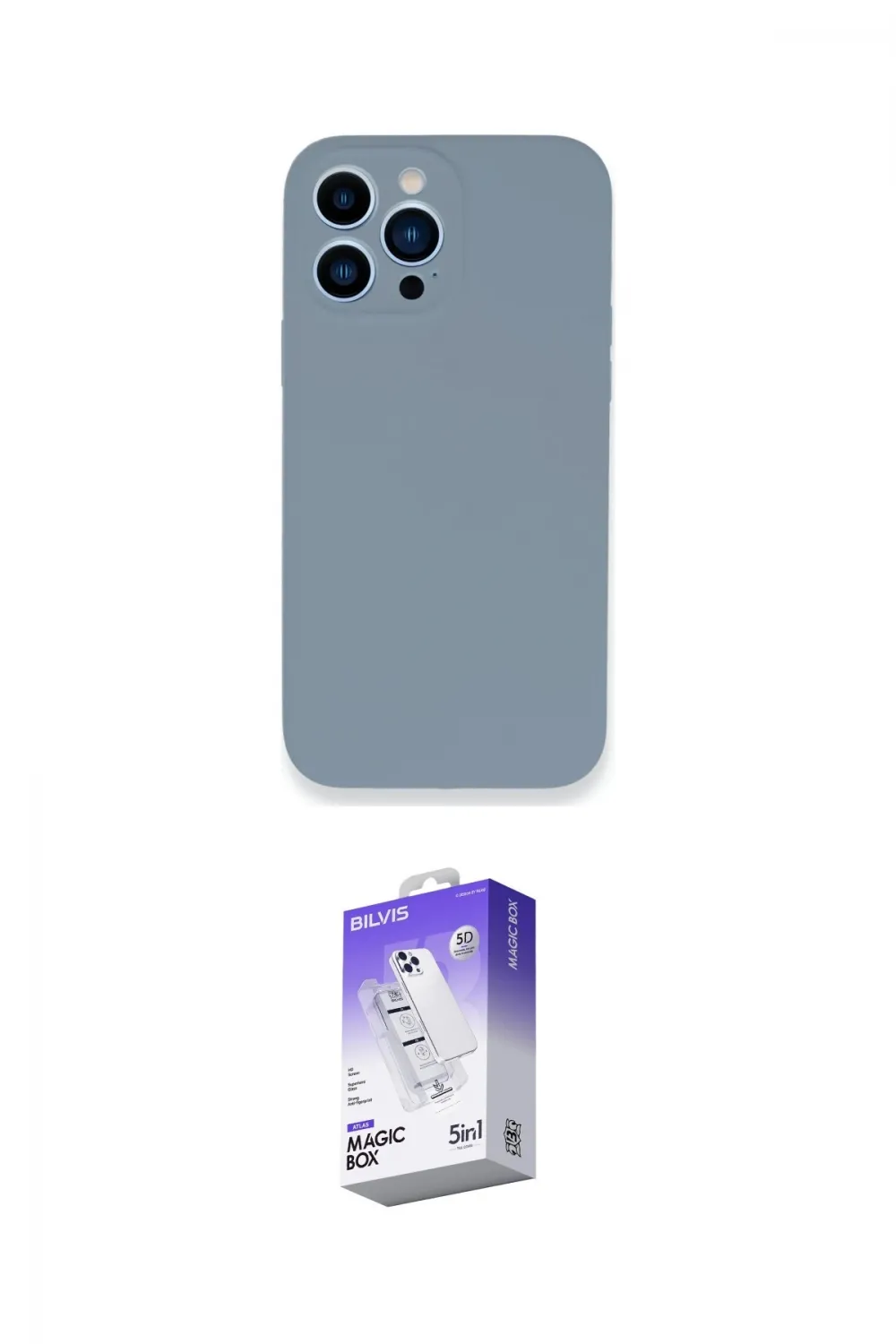 ieg™ iPhone 13 Pro Max Kılıf Zirve Modern Özel Seri - Siyah Bilvis 5in1 3D Magic Cam Ekran Koruyucu