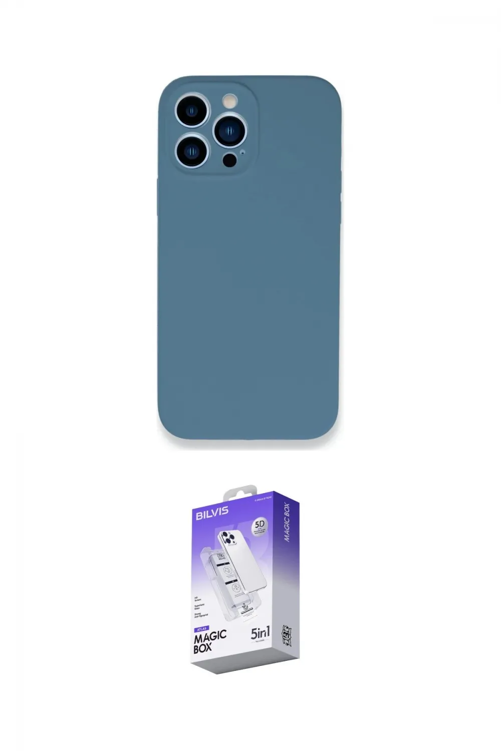 ieg™ iPhone 13 Pro Max Kılıf Zirve Modern Özel Seri - Siyah Bilvis 5in1 3D Magic Cam Ekran Koruyucu
