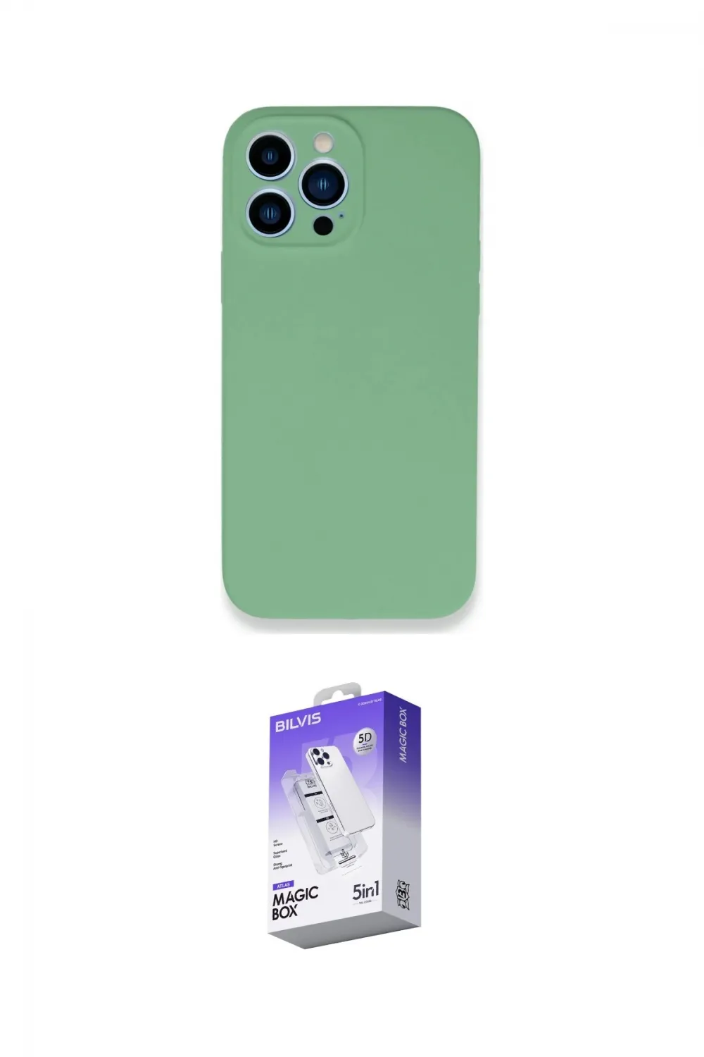 ieg™ iPhone 13 Pro Max Kılıf Zirve Modern Özel Seri - Siyah Bilvis 5in1 3D Magic Cam Ekran Koruyucu