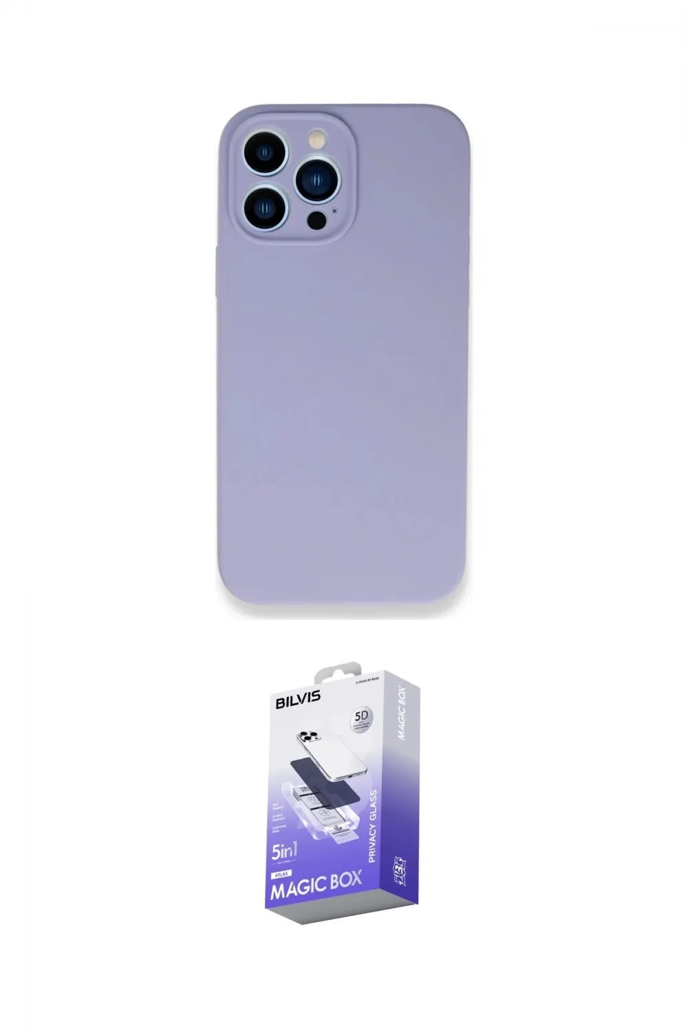 ieg™ iPhone 13 Pro Max Kılıf Zirve Modern Özel Seri - Siyah Bilvis 5in1 5D Magic Hayalet Cam Ekran Koruyucu
