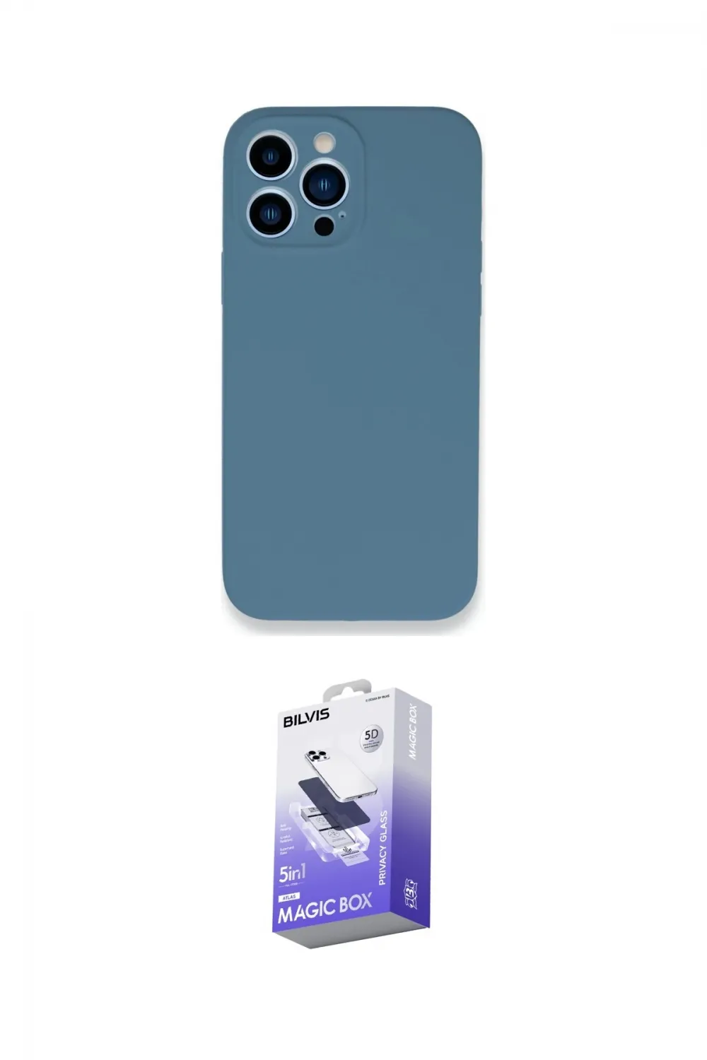 ieg™ iPhone 13 Pro Max Kılıf Zirve Modern Özel Seri - Siyah Bilvis 5in1 5D Magic Hayalet Cam Ekran Koruyucu