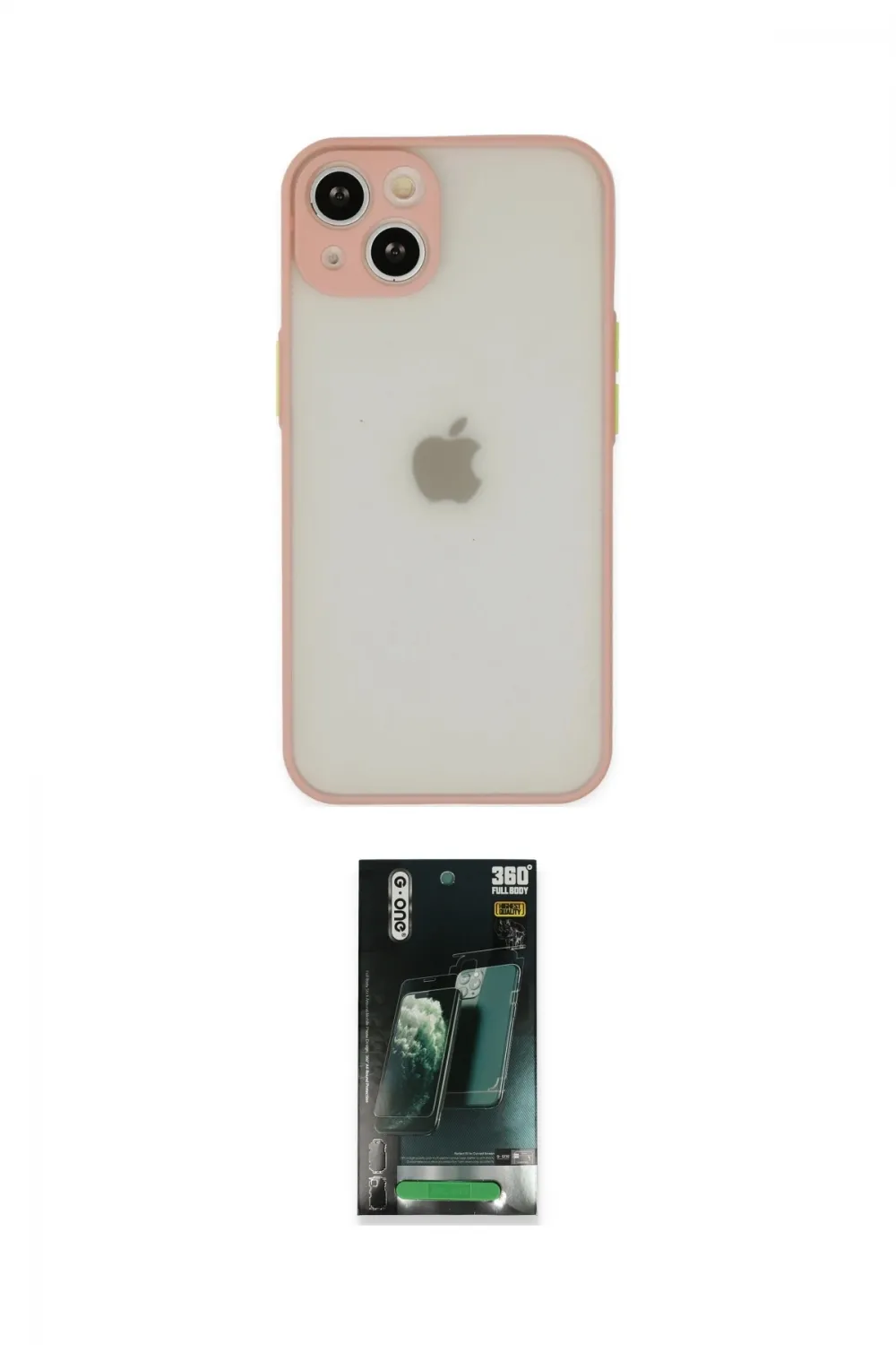 ieg™ iPhone 14 Kılıf Ahenk Çizgi Serisi - Şeffaf 360 Full Body Arka Koruyucu