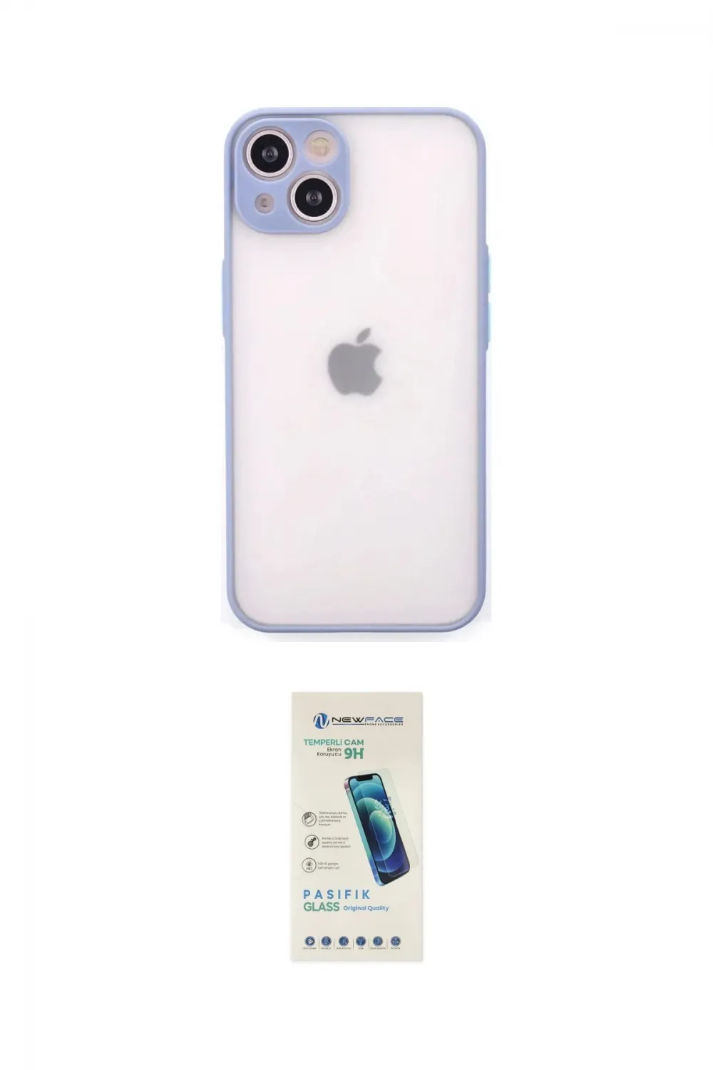 ieg™ iPhone 14 Kılıf Ahenk Çizgi Serisi - Şeffaf Pasifik Cam Ekran Koruyucu