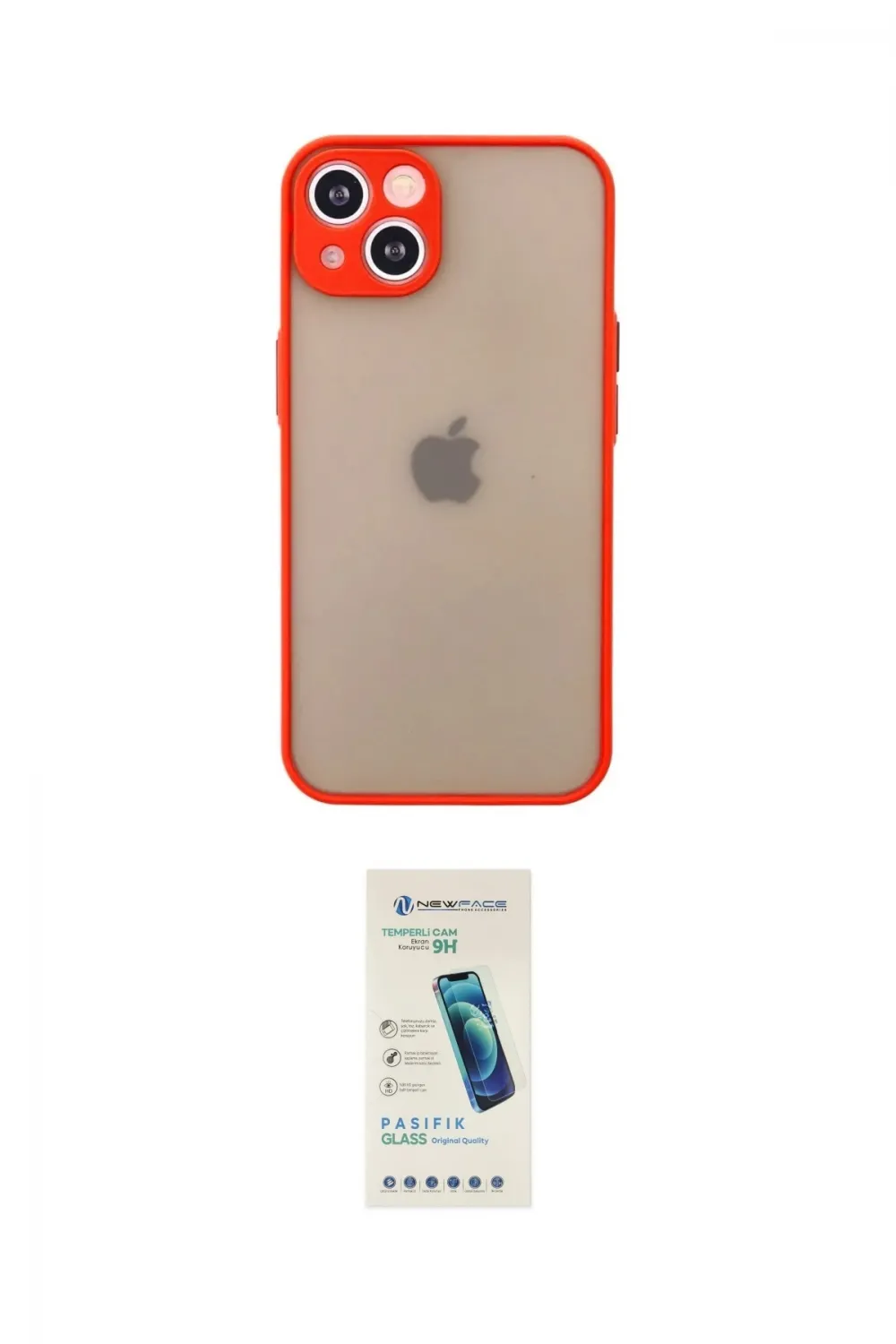 ieg™ iPhone 14 Kılıf Ahenk Çizgi Serisi - Şeffaf Pasifik Cam Ekran Koruyucu