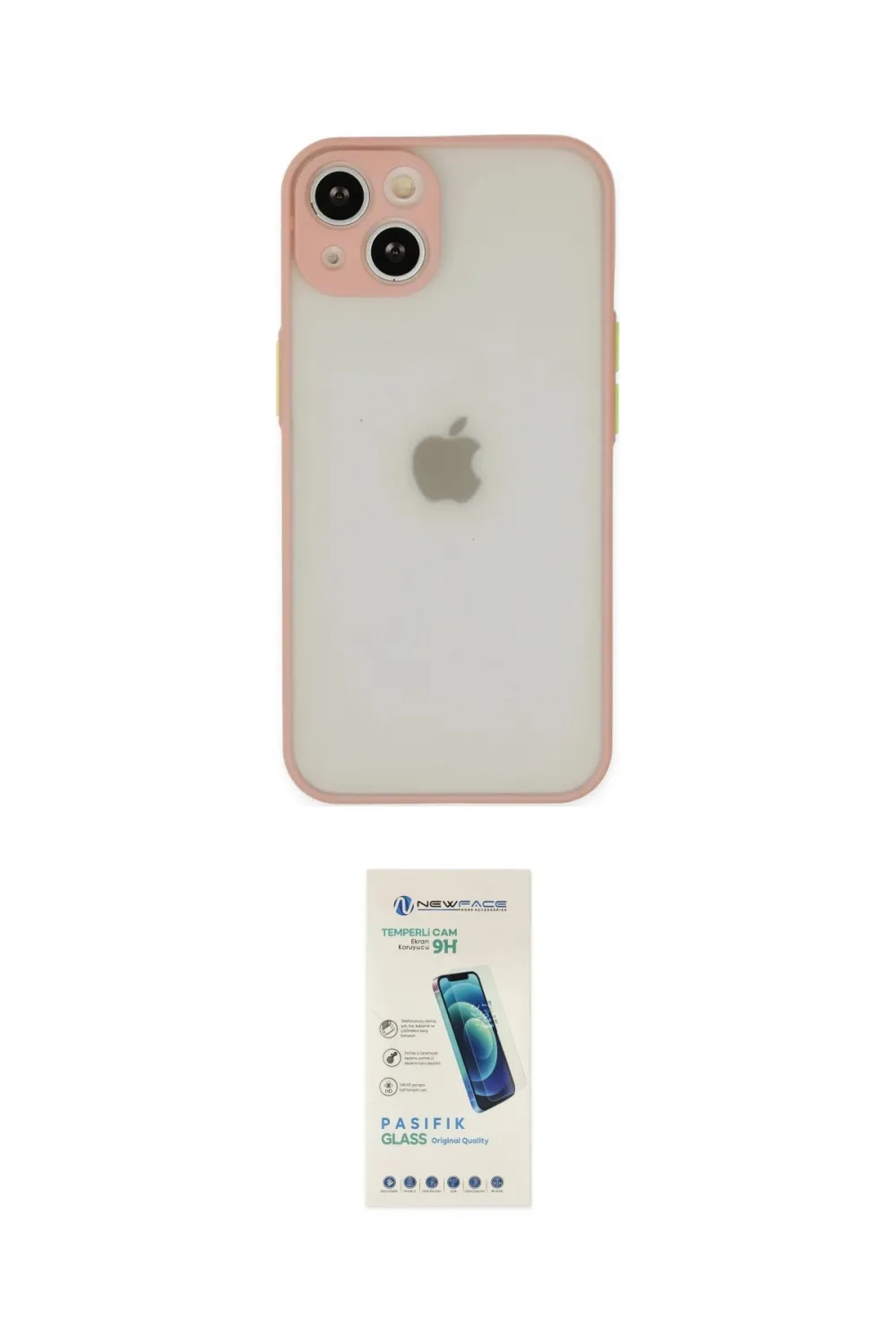 ieg™ iPhone 14 Kılıf Ahenk Çizgi Serisi - Şeffaf Pasifik Cam Ekran Koruyucu