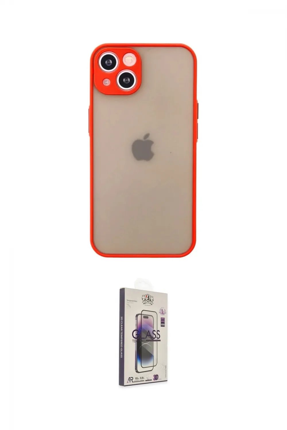 ieg™ iPhone 14 Kılıf Ahenk Çizgi Serisi - Siyah Bilvis 3D Cam Ekran Koruyucu