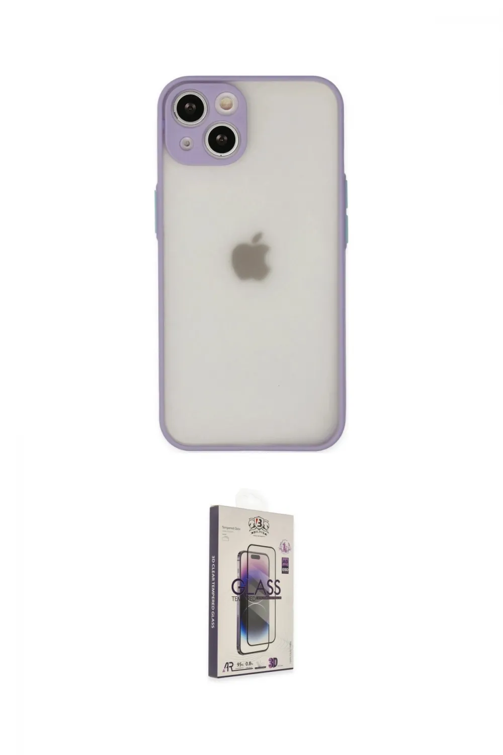 ieg™ iPhone 14 Kılıf Ahenk Çizgi Serisi - Siyah Bilvis 3D Cam Ekran Koruyucu