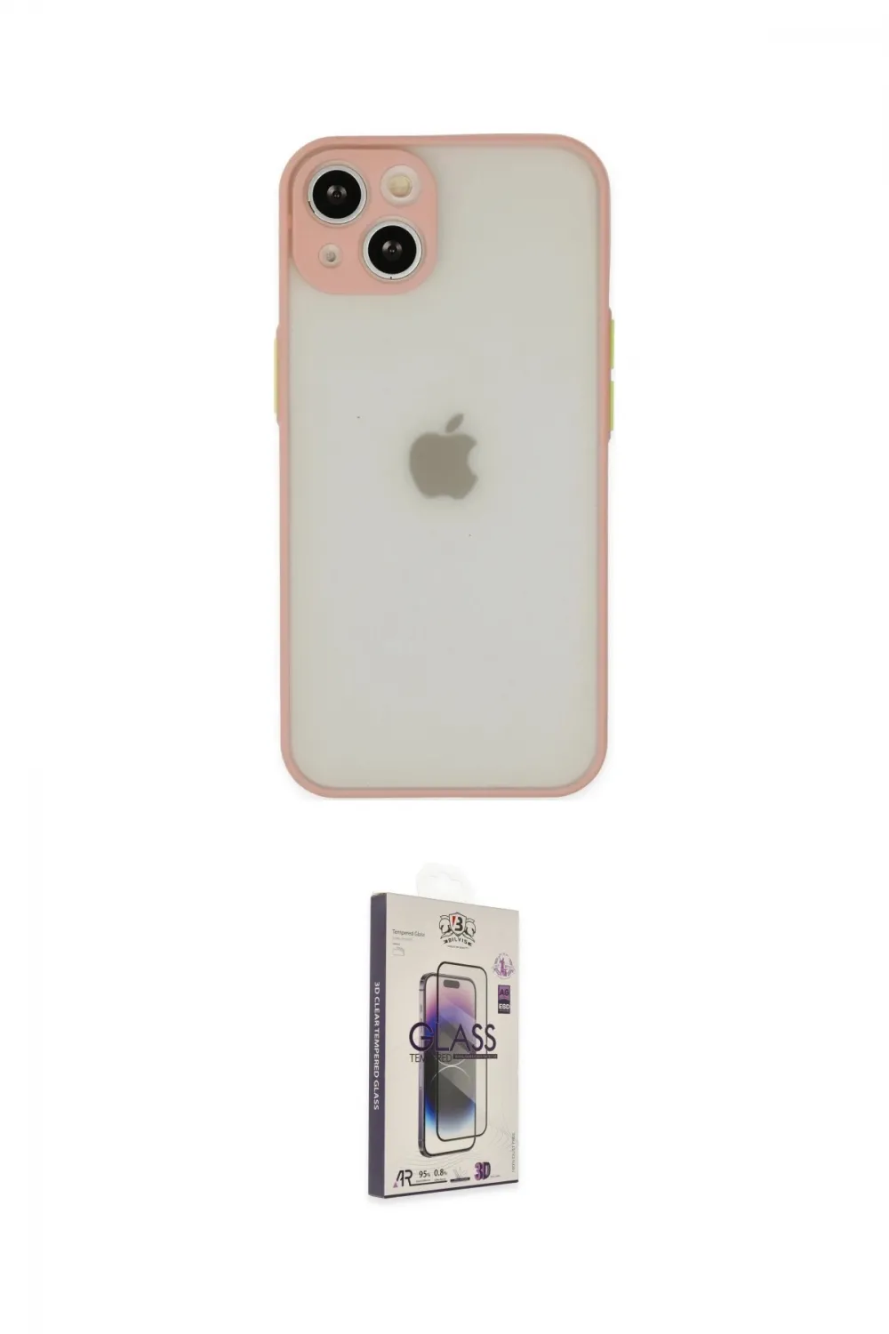 ieg™ iPhone 14 Kılıf Ahenk Çizgi Serisi - Siyah Bilvis 3D Cam Ekran Koruyucu