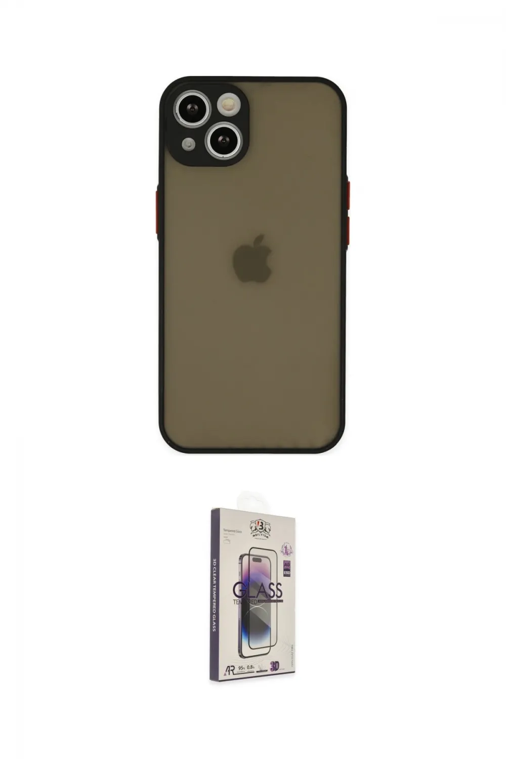 ieg™ iPhone 14 Kılıf Ahenk Çizgi Serisi - Siyah Bilvis 3D Cam Ekran Koruyucu