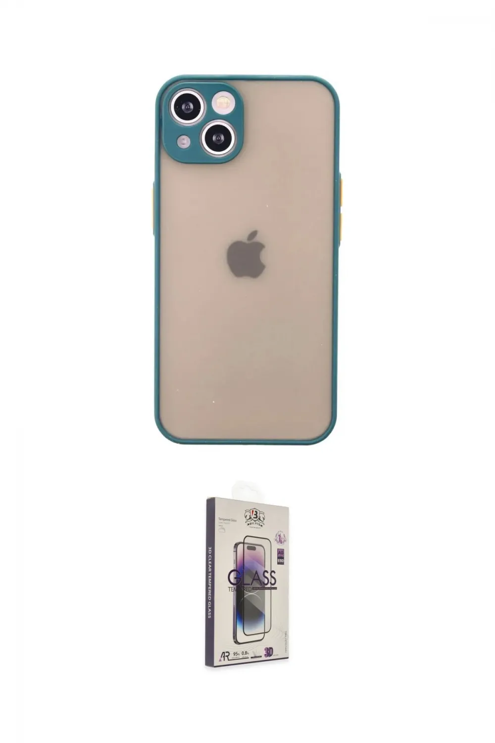 ieg™ iPhone 14 Kılıf Ahenk Çizgi Serisi - Siyah Bilvis 3D Cam Ekran Koruyucu