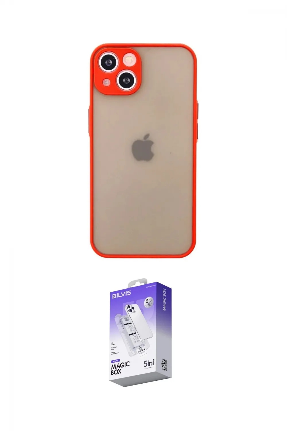 ieg™ iPhone 14 Kılıf Ahenk Çizgi Serisi - Siyah Bilvis 5in1 3D Magic Cam Ekran Koruyucu