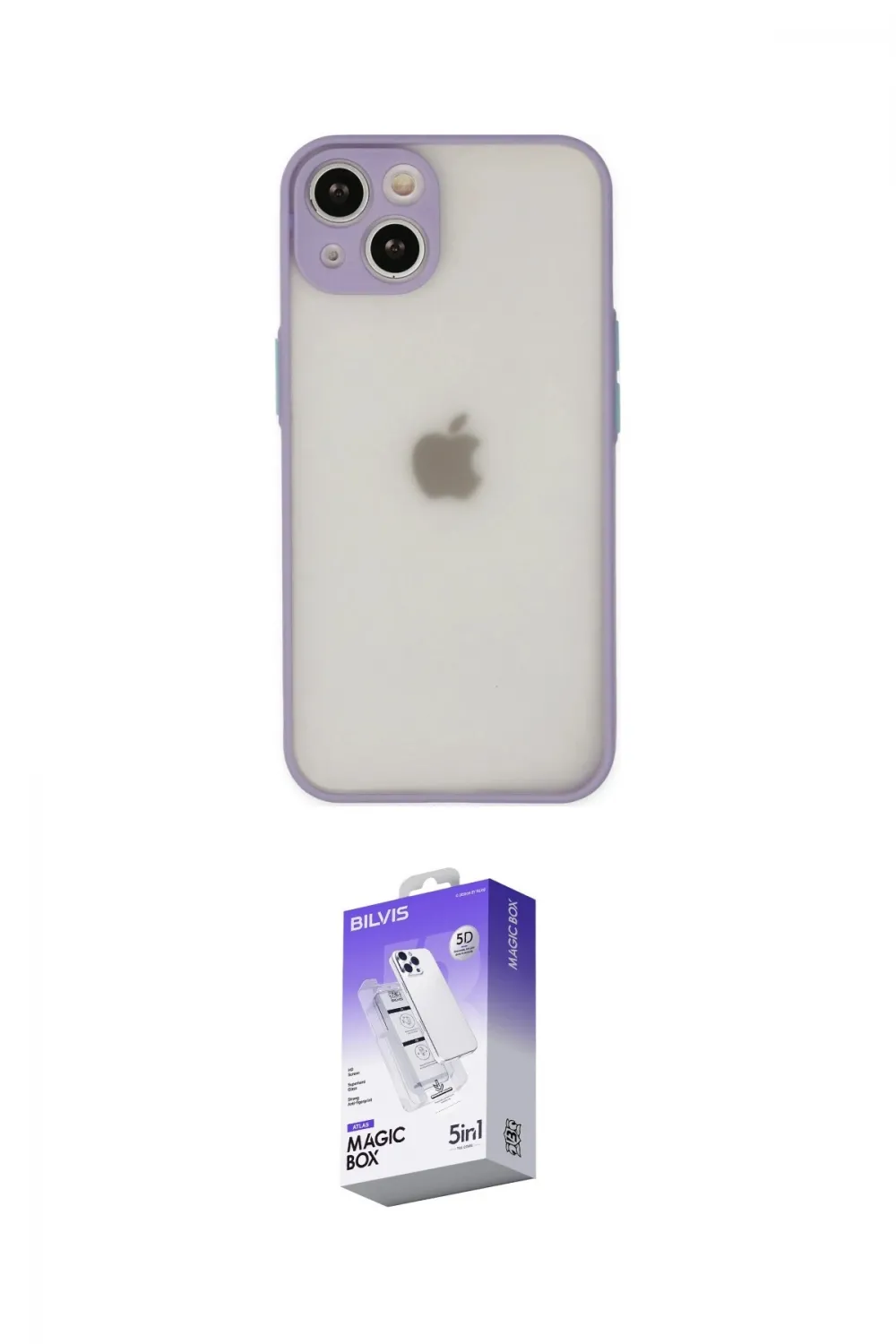 ieg™ iPhone 14 Kılıf Ahenk Çizgi Serisi - Siyah Bilvis 5in1 3D Magic Cam Ekran Koruyucu