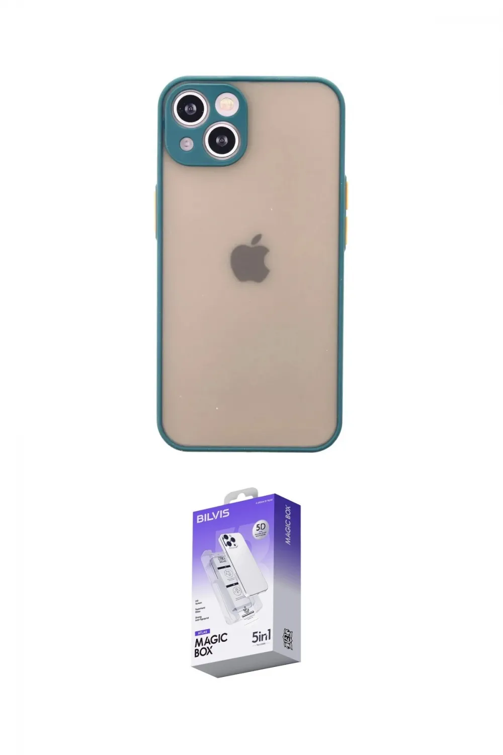 ieg™ iPhone 14 Kılıf Ahenk Çizgi Serisi - Siyah Bilvis 5in1 3D Magic Cam Ekran Koruyucu