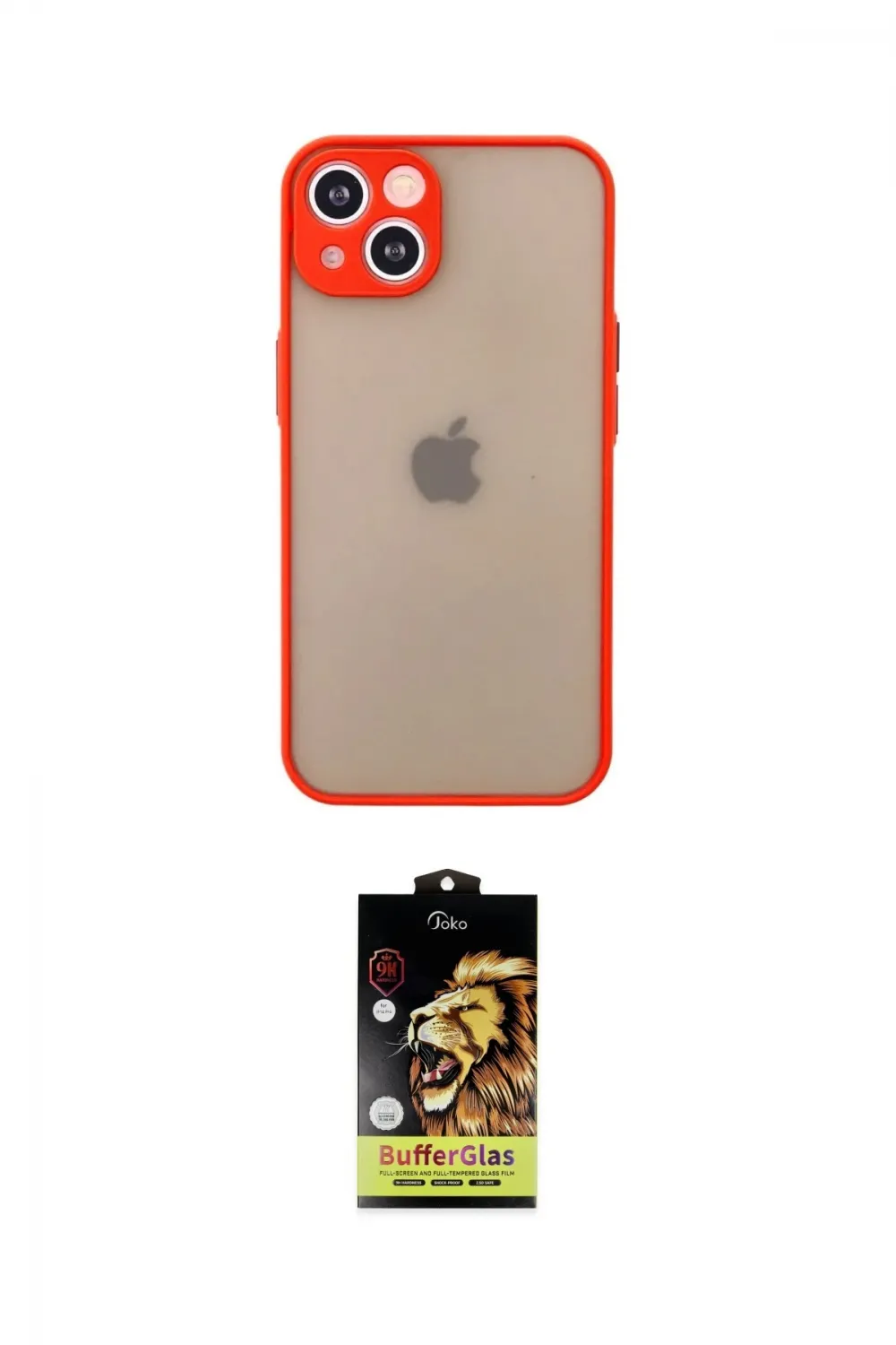 ieg™ iPhone 14 Kılıf Ahenk Çizgi Serisi - Siyah Buffer Cam Ekran Koruyucu