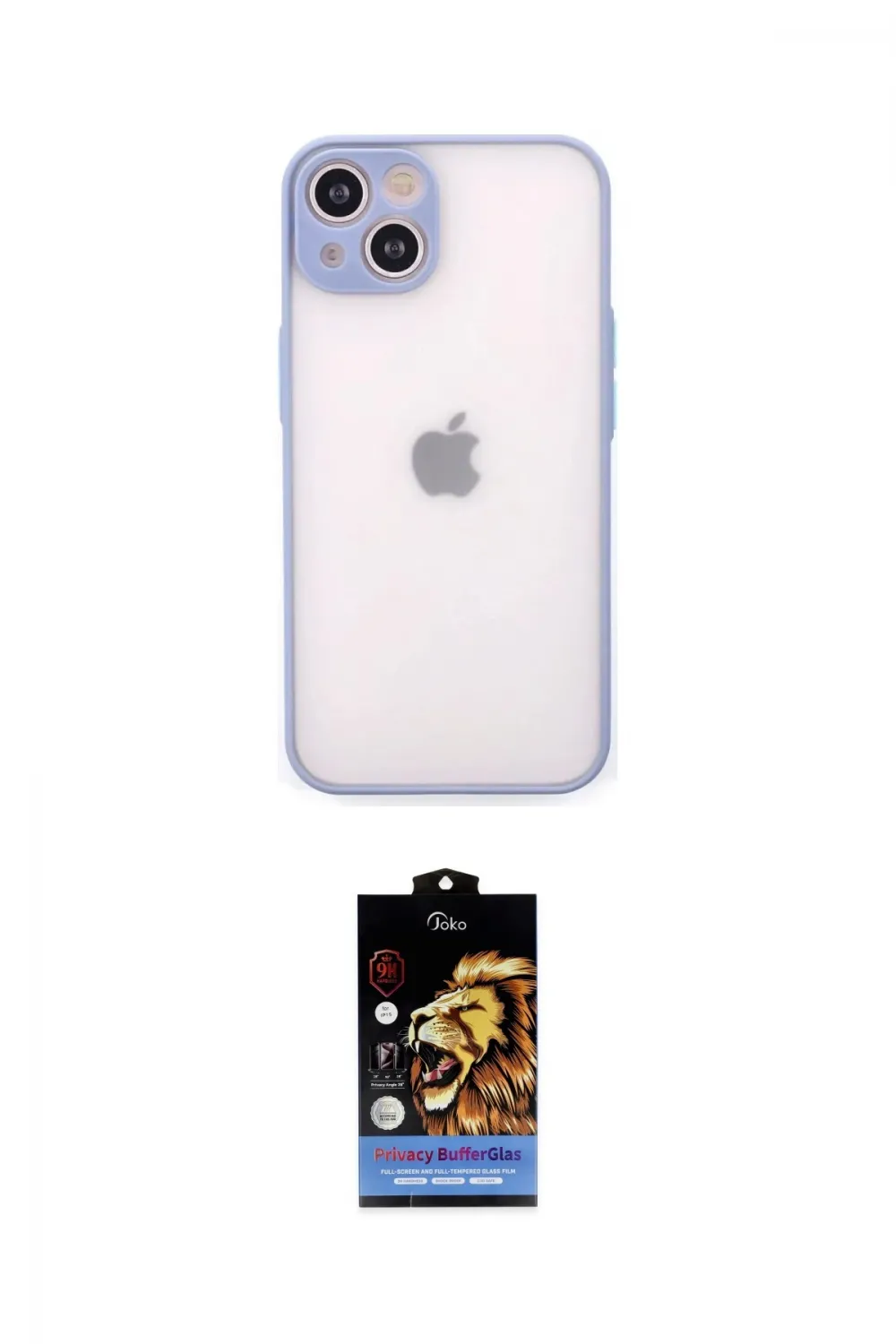 ieg™ iPhone 14 Kılıf Ahenk Çizgi Serisi - Siyah Buffer Hayalet Cam Ekran Koruyucu