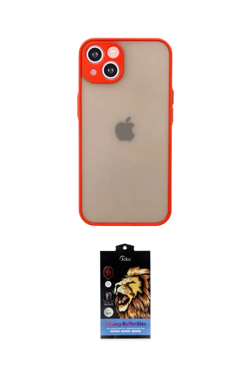 ieg™ iPhone 14 Kılıf Ahenk Çizgi Serisi - Siyah Buffer Hayalet Cam Ekran Koruyucu