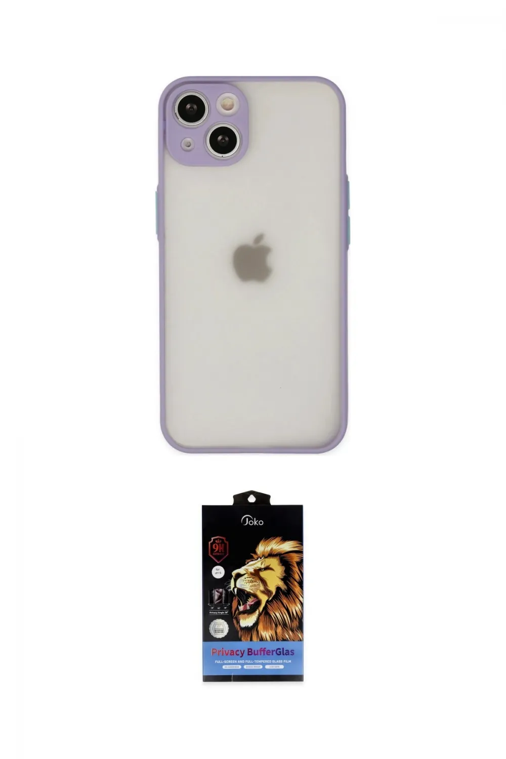 ieg™ iPhone 14 Kılıf Ahenk Çizgi Serisi - Siyah Buffer Hayalet Cam Ekran Koruyucu