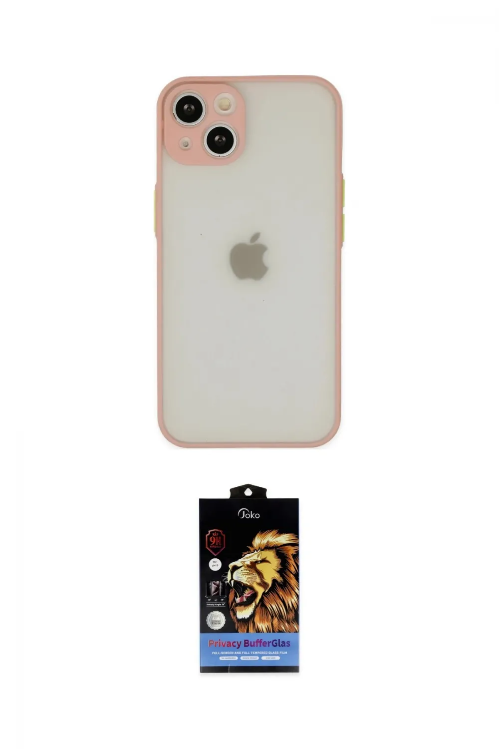 ieg™ iPhone 14 Kılıf Ahenk Çizgi Serisi - Siyah Buffer Hayalet Cam Ekran Koruyucu