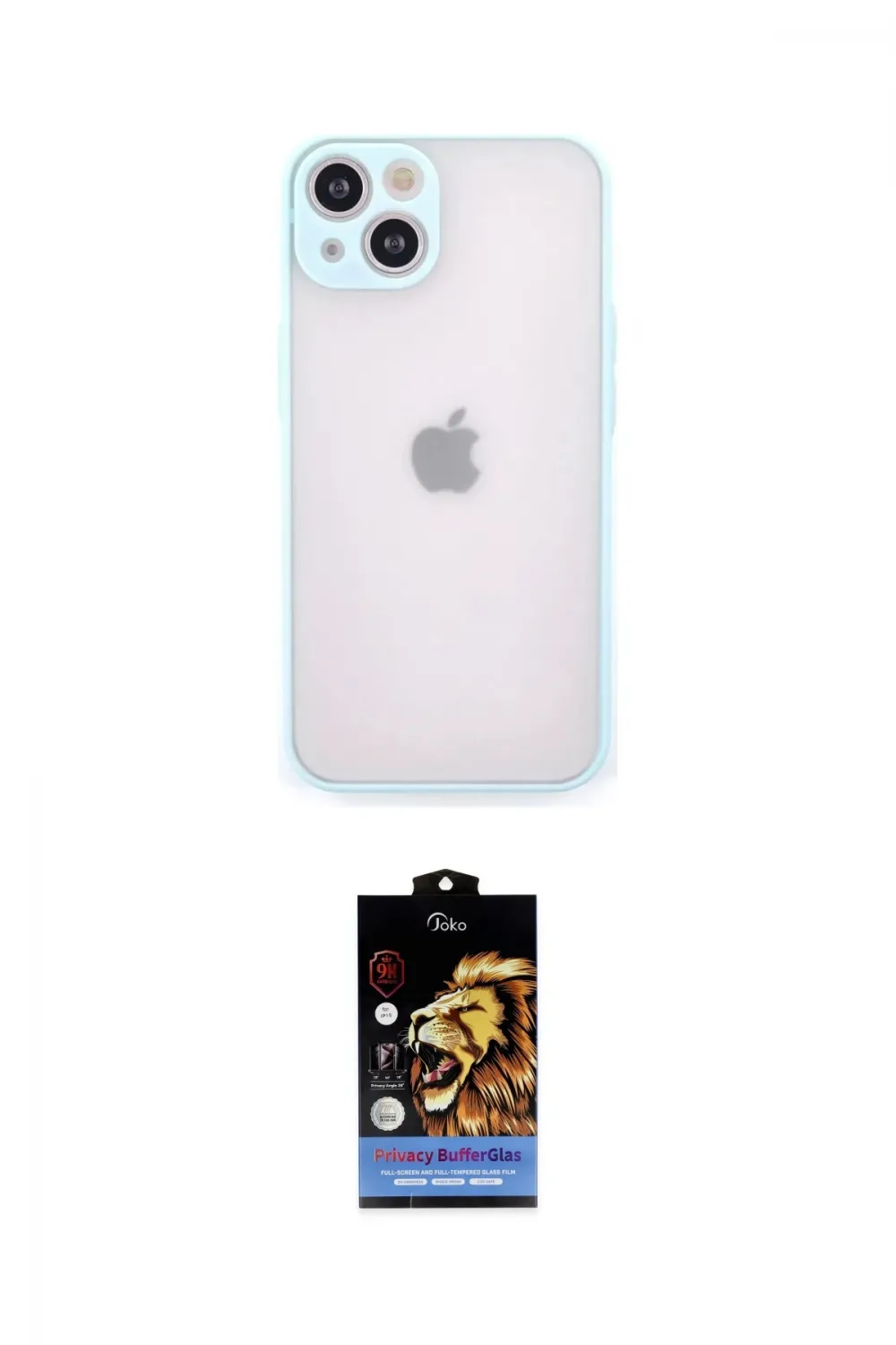 ieg™ iPhone 14 Kılıf Ahenk Çizgi Serisi - Siyah Buffer Hayalet Cam Ekran Koruyucu