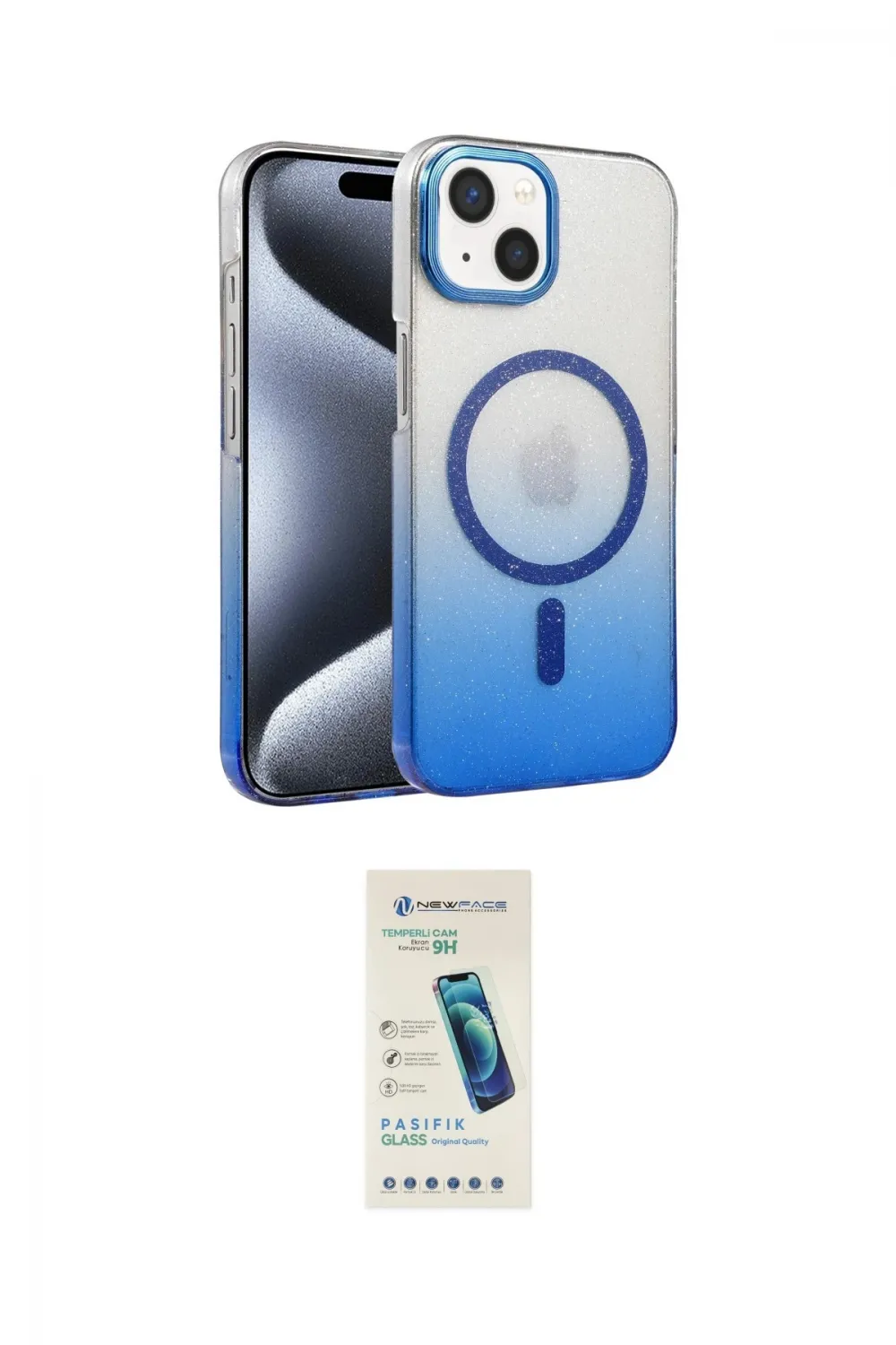 ieg™ iPhone 14 Kılıf Ahenk Doku Özel Seri - Şeffaf Pasifik Cam Ekran Koruyucu