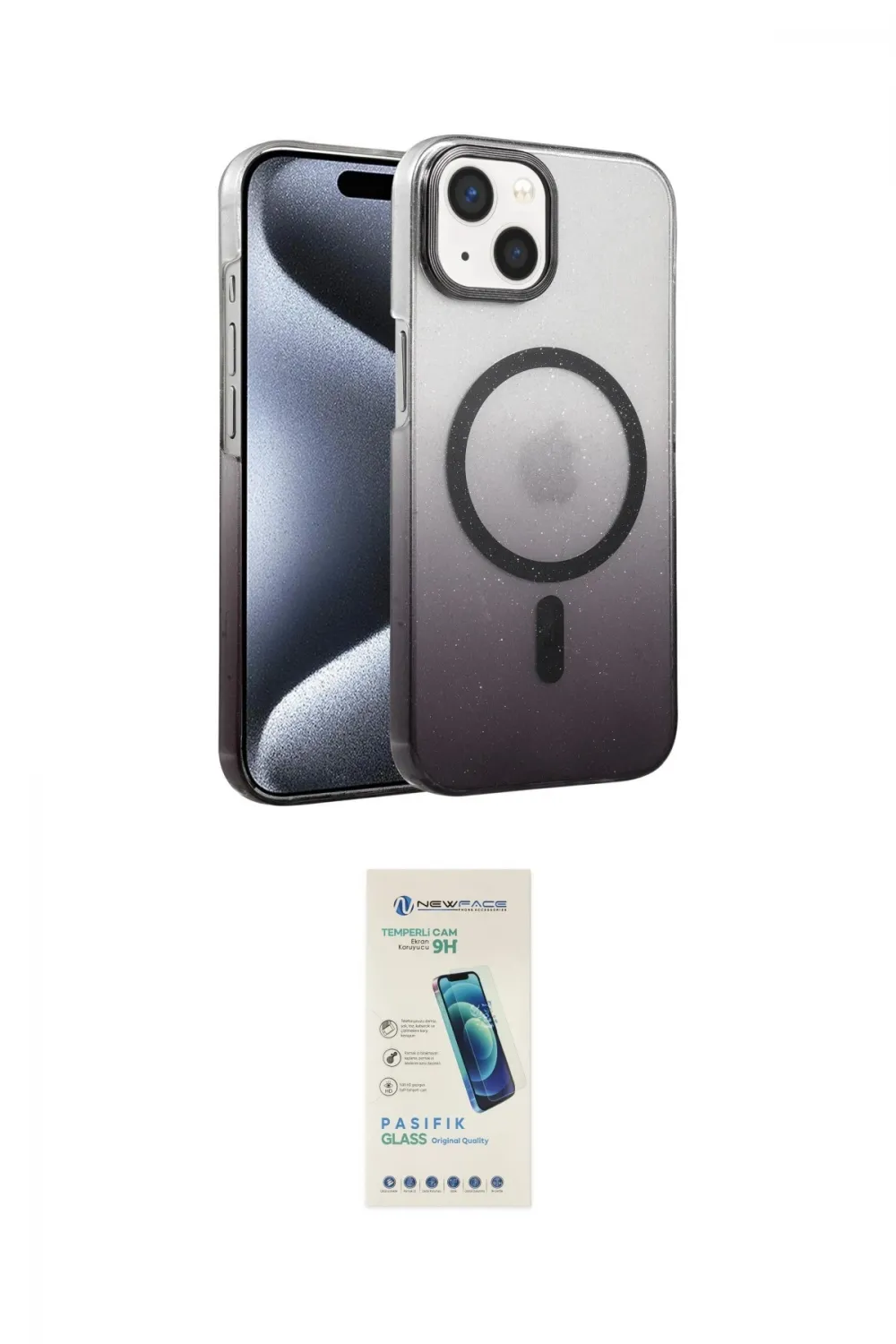 ieg™ iPhone 14 Kılıf Ahenk Doku Özel Seri - Şeffaf Pasifik Cam Ekran Koruyucu