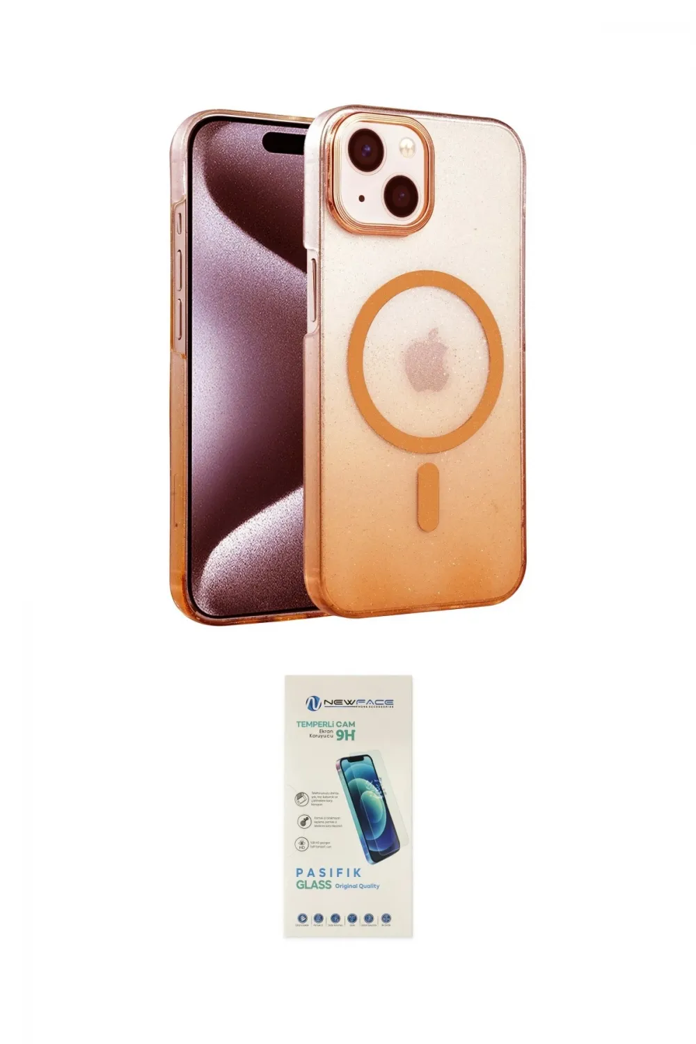 ieg™ iPhone 14 Kılıf Ahenk Doku Özel Seri - Şeffaf Pasifik Cam Ekran Koruyucu